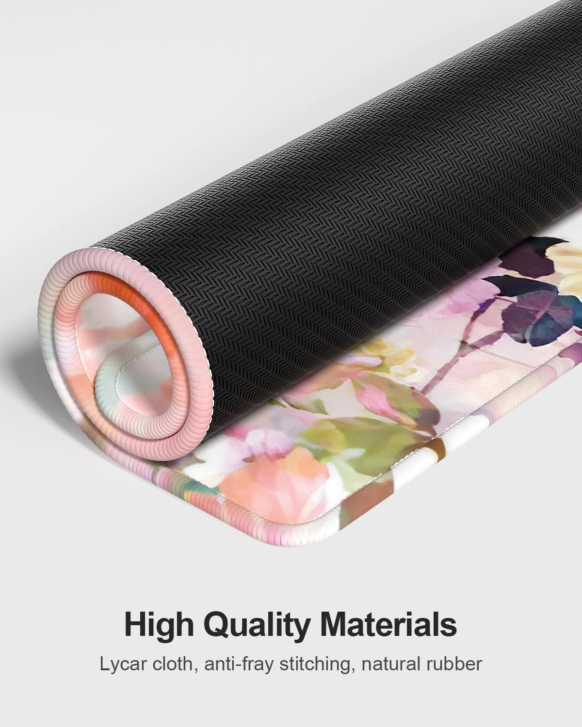 Auhoahsil Extra Large Mouse Pad with Wrist Rest - 35.5 x 15.7 Inch Ergonomic Memory Foam Desk Mat for Keyboard & Mouse, Soft Thick Gaming Mousepad with Wrist Support - Pink Floral Design for Office & Computer Workstation