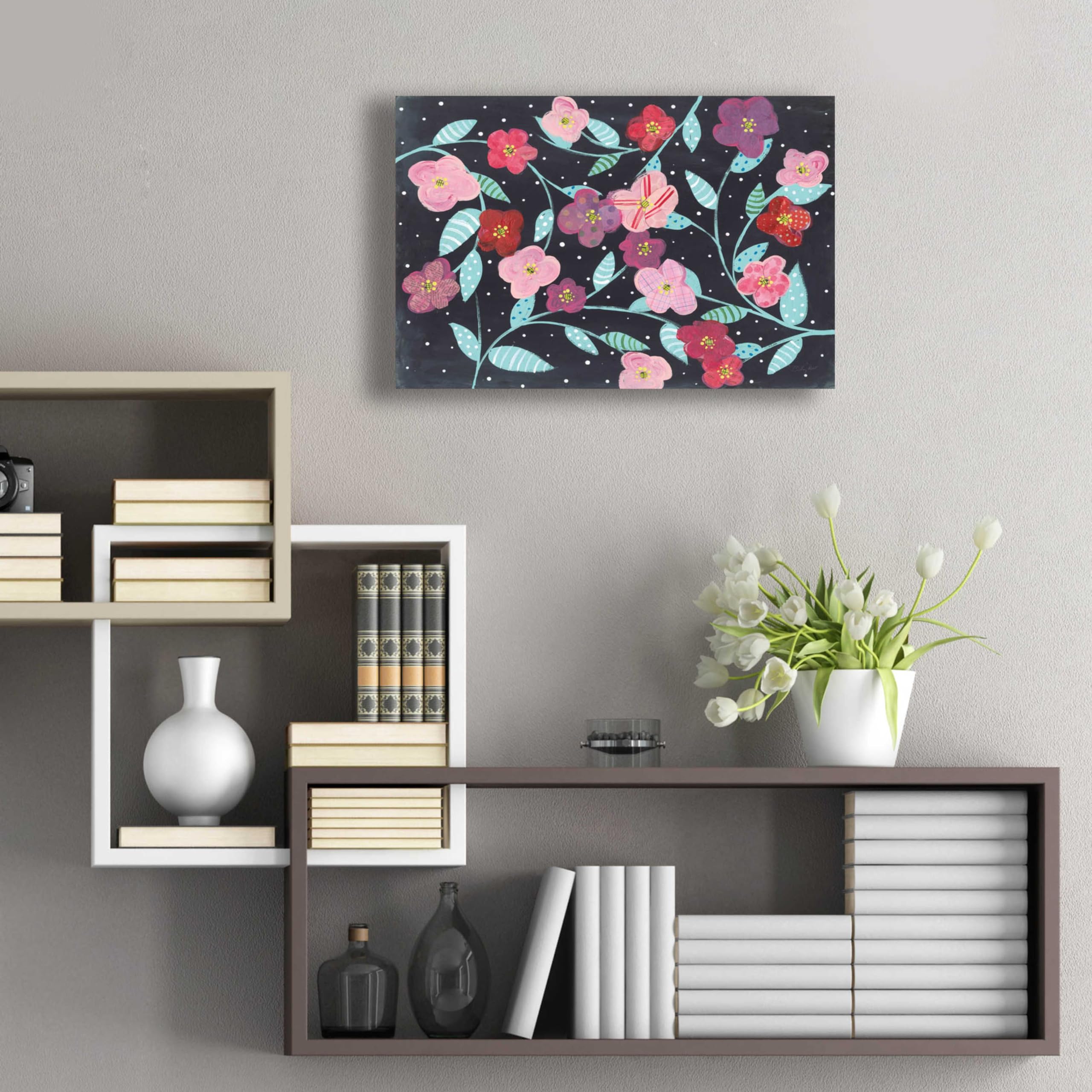Epic Art 'Wall Flowers' by Courtney Prahl - 24x16 Inch Acrylic Glass Wall Decor - Modern Floral Painting for Living Room, Bedroom & Office Decor