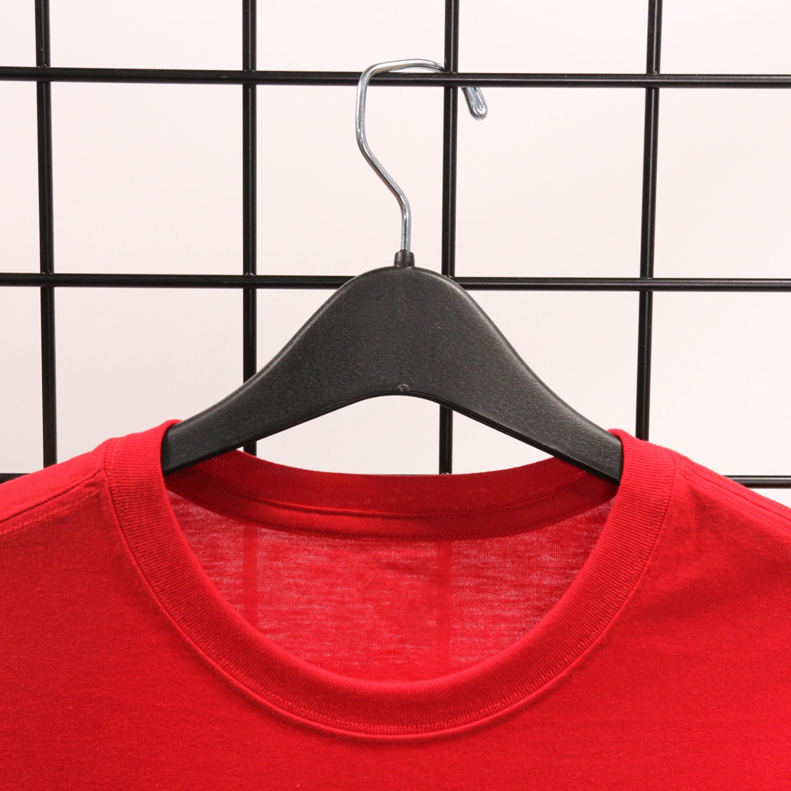 SSWBasics 17 Inch Black Contoured Plastic Hangers - Bulk Pack of 100 - Heavy Duty Garment Hangers for Closet Organization | Perfect for Retail Stores, Dry Cleaners & Home Wardrobe