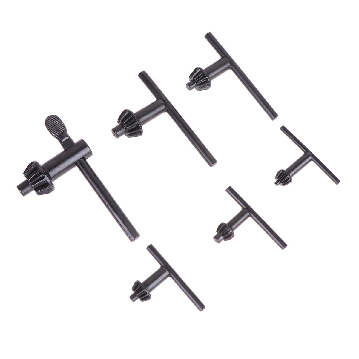 DOITOOL 6PCS Drill Chuck Key Set for Drill Press & Electric Drill - Heavy Duty Metal Chuck Wrench Clamping Tool for Woodworking, Metalworking & DIY Projects