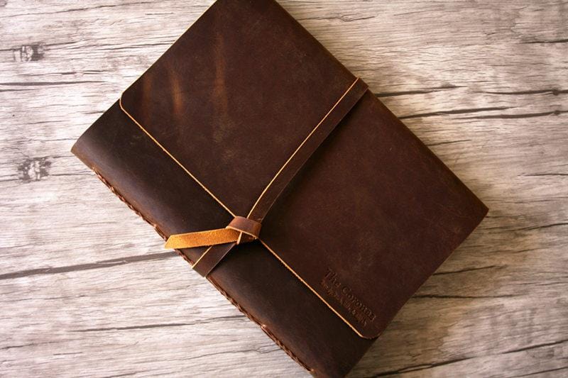 Custom Leather Photo Album - Premium Quality Scrapbook for Wedding, Travel & Family Memories | Personalized Gift for Loved Ones