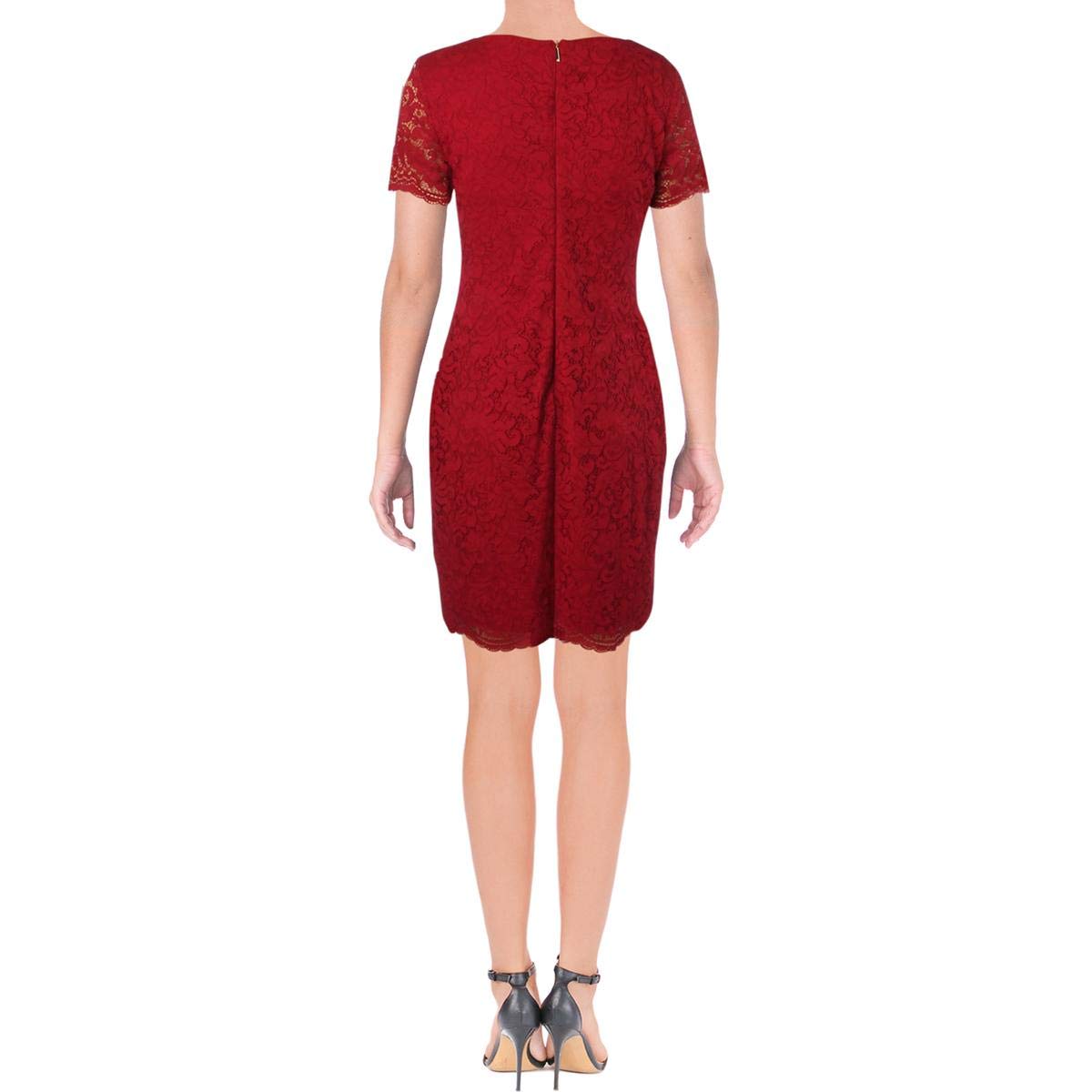Lauren by Ralph Lauren Women's Scalloped Lace Dress - Elegant Floral Embroidered A-Line Cocktail Dress for Weddings, Parties & Special Occasions