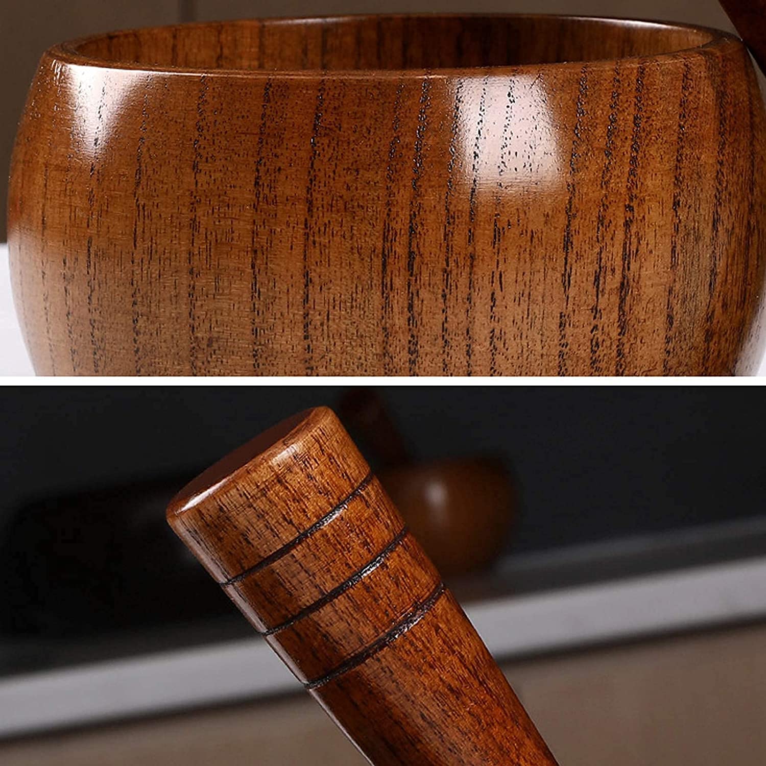 Premium Bamboo Mortar and Pestle Set - Natural Wood Spice & Herb Grinder for Pesto, Powder, Pills - Perfect for Kitchens, Apothecary & DIY Herbal Remedies - Ideal for Grinding Fresh Spices, Crushing Medications & Making Homemade Seasonings