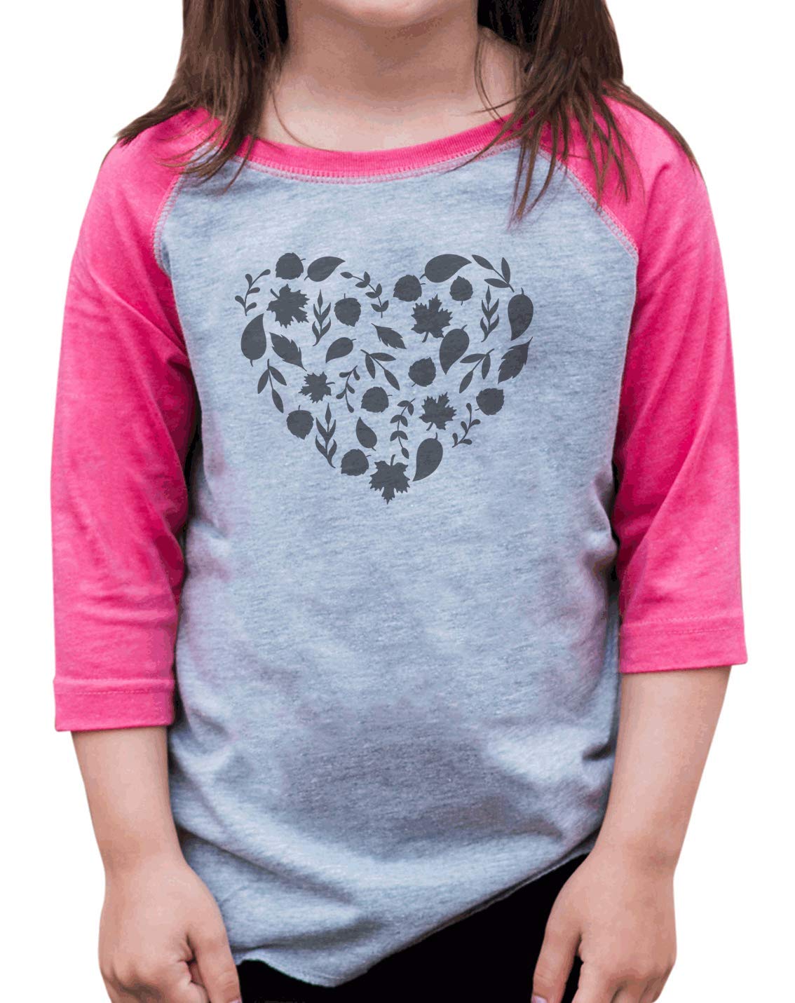 7 ate 9 Apparel Girls' Heart & Fall Leaves Print Long Sleeve Shirt - Cute Autumn Outfit for School, Family Photos & Pumpkin Patch Visits
