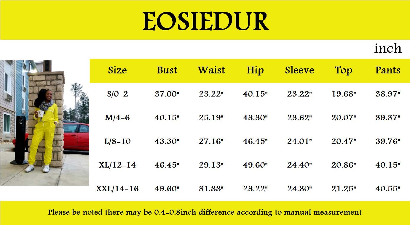 EOSIEDUR Women's 2-Piece Tracksuit Set - Lightweight Windbreaker Pullover Jacket & Crop Top with Pants | Casual Workout Outfit for Gym, Yoga, Running & Streetwear Fashion