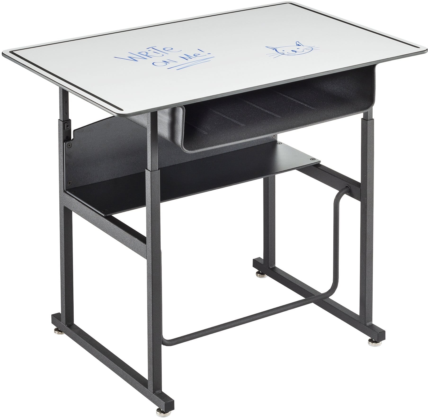 AlphaBetter® Premium Adjustable Standing Desk with Book Box - 36 x 24 Inches, Beige Finish [1209] - Perfect for Home Office, Study & Workspace Ergonomics