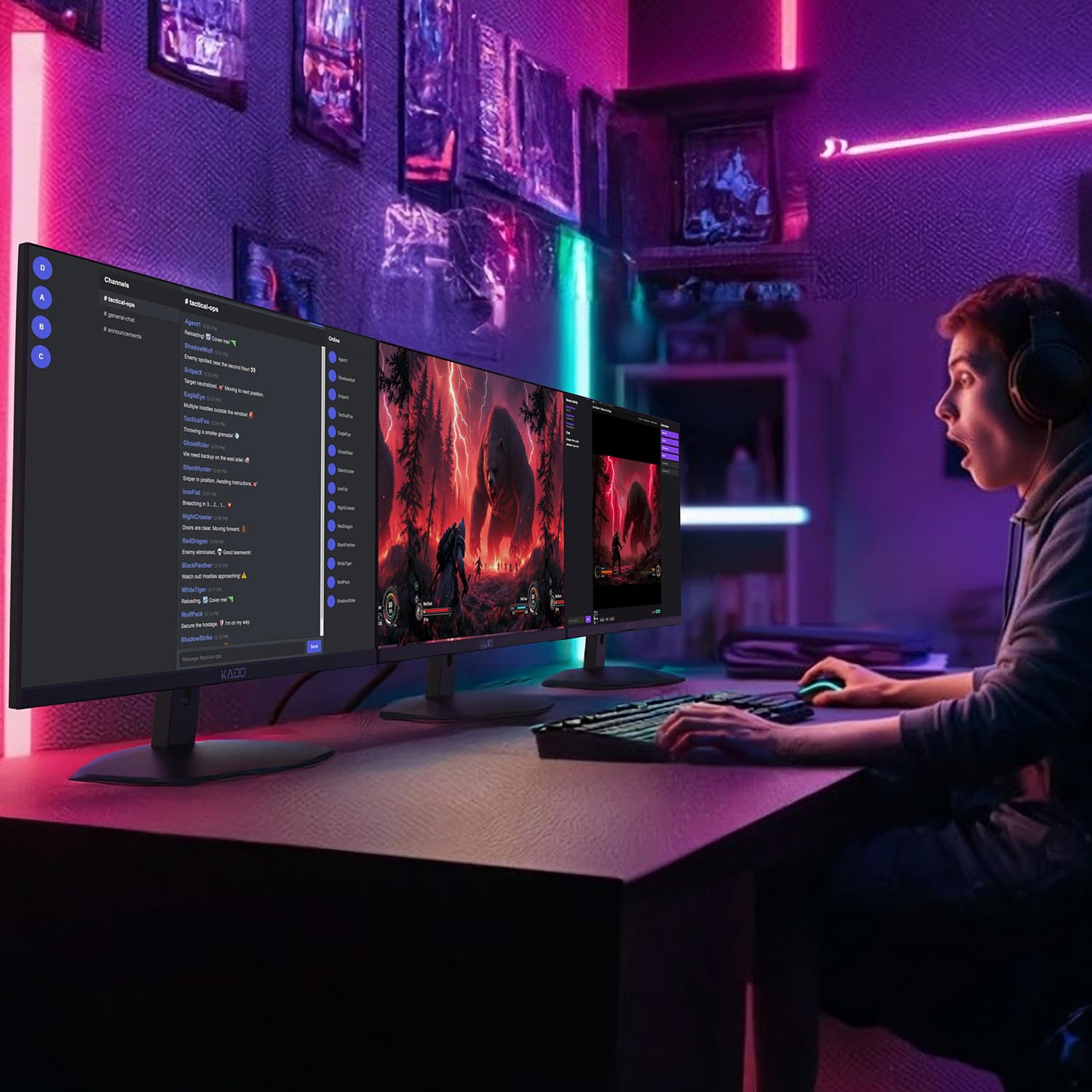 Kado E27 Dual Series 27-Inch Computer Monitors 2-Pack - 1920x1080 Full HD, 75Hz, VESA Mount, HDMI, Built-in Speakers for Office Work & Gaming - Perfect Dual Monitor Setup for Home Office & Workstation
