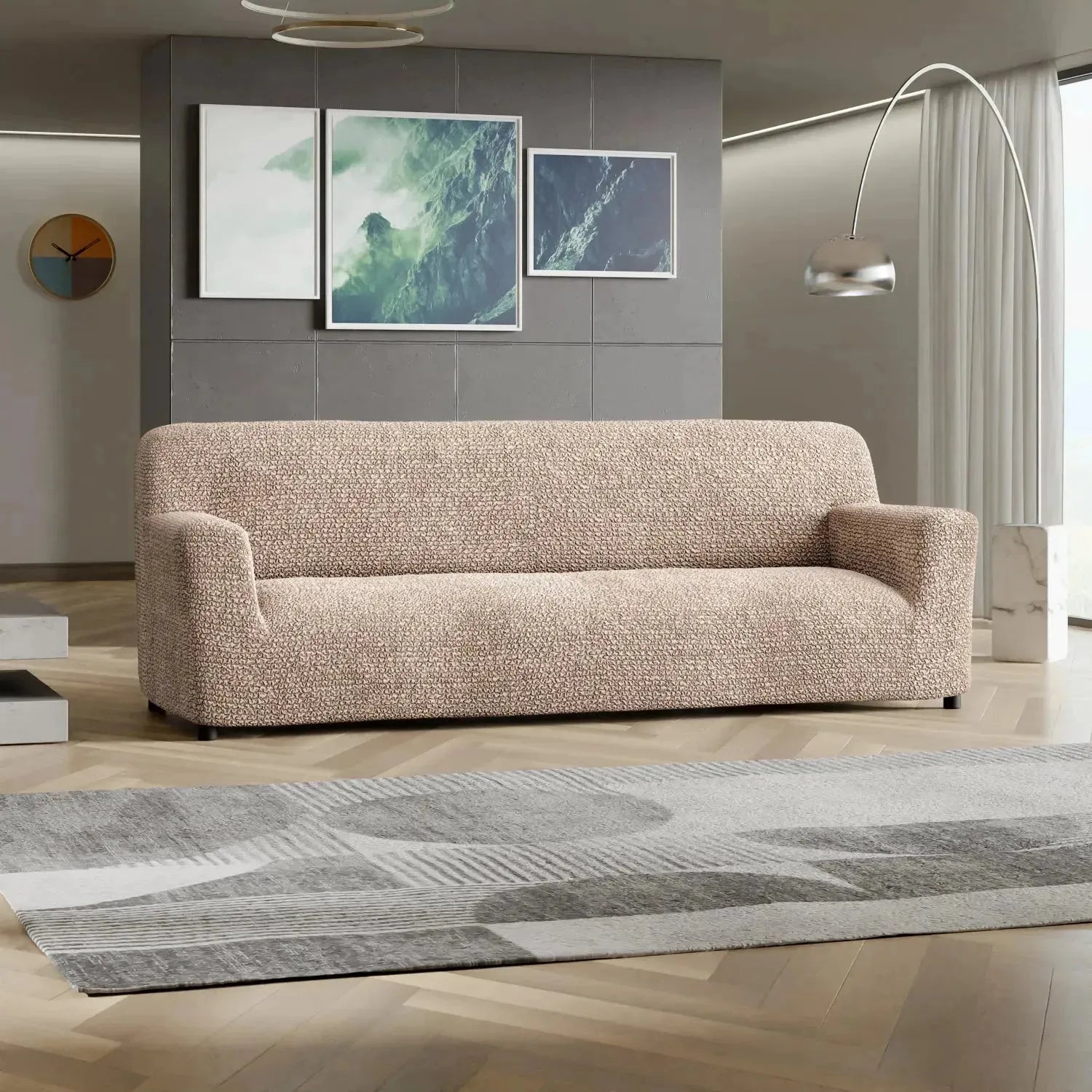 4-Seater Sofa Slipcover - Soft Microfiber Fabric, Stretchable & Washable - Perfect for Living Room, Family Room & Home Decor