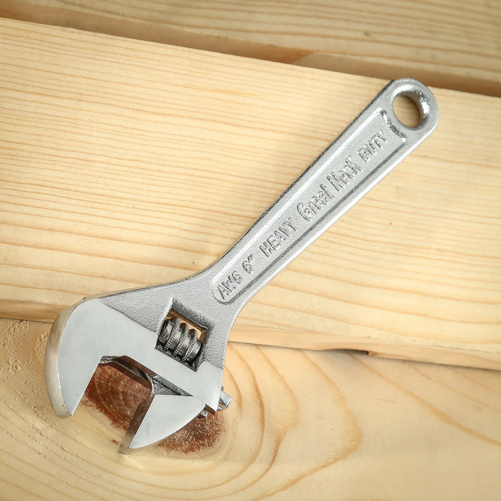 GreatNeck AW6C 6-Inch Adjustable Wrench - Premium Steel Construction, Comfort Grip Handle for Plumbing, Automotive & DIY Home Repairs