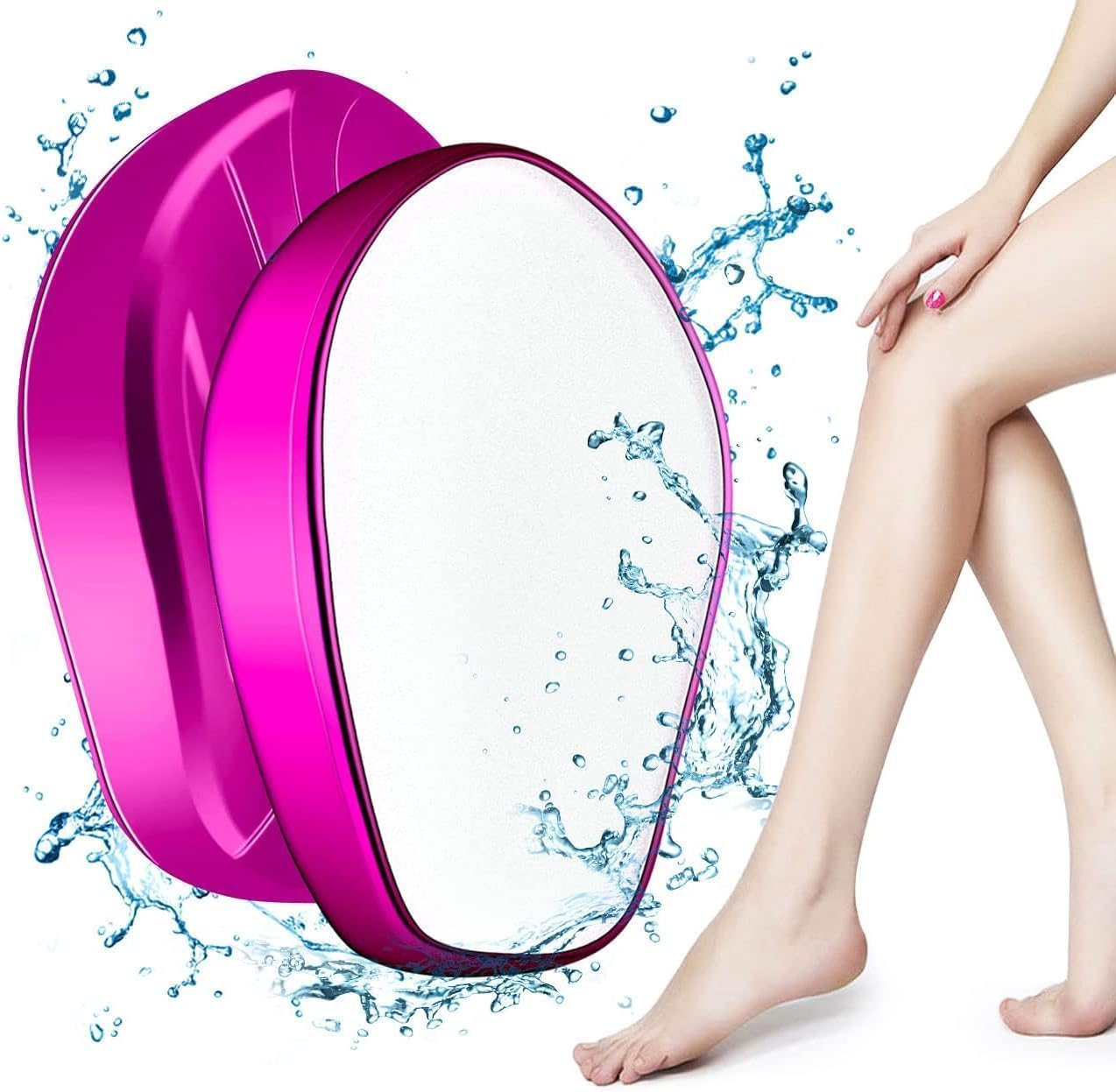 **Reusable Crystal Hair Eraser for Women & Men – Painless Exfoliation & Hair Removal Tool for Back, Arms, Legs (Rose Pink) – Perfect for Smooth Skin at Home, Travel & Spa**