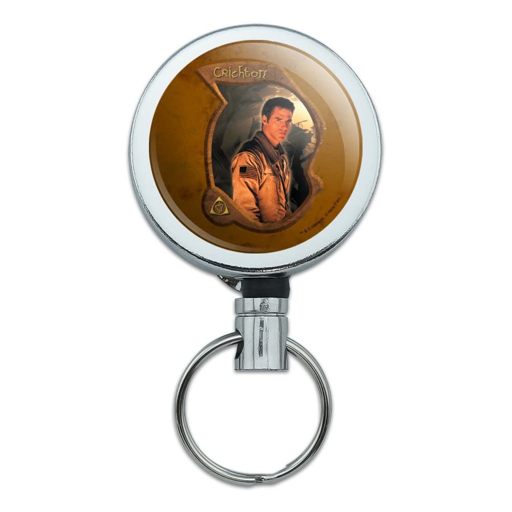 Farscape John Crichton Heavy Duty Metal Retractable ID Badge Holder with Belt Clip - Key Card Tag Reel for Security, Office, and Events