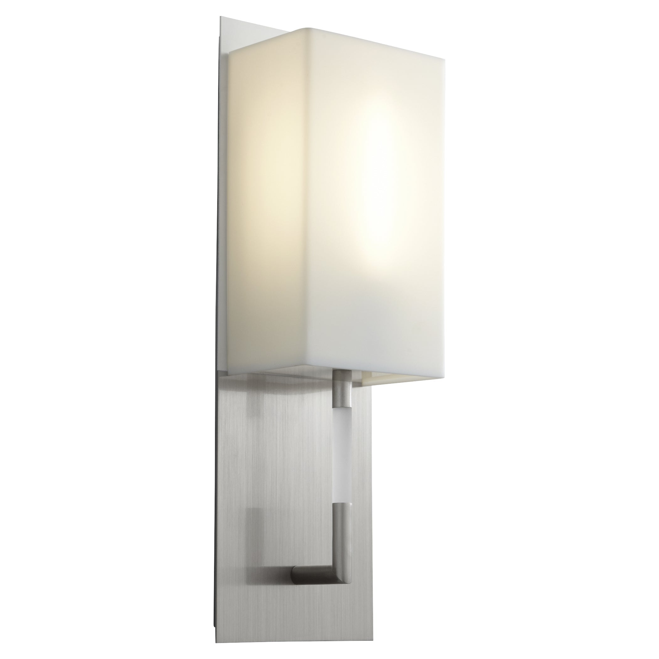 Oxygen Epoch 3-Light Modern Wall Sconce in Satin Nickel with Matte White Acrylic Shade - Perfect for Bedroom, Living Room, and Hallway Lighting