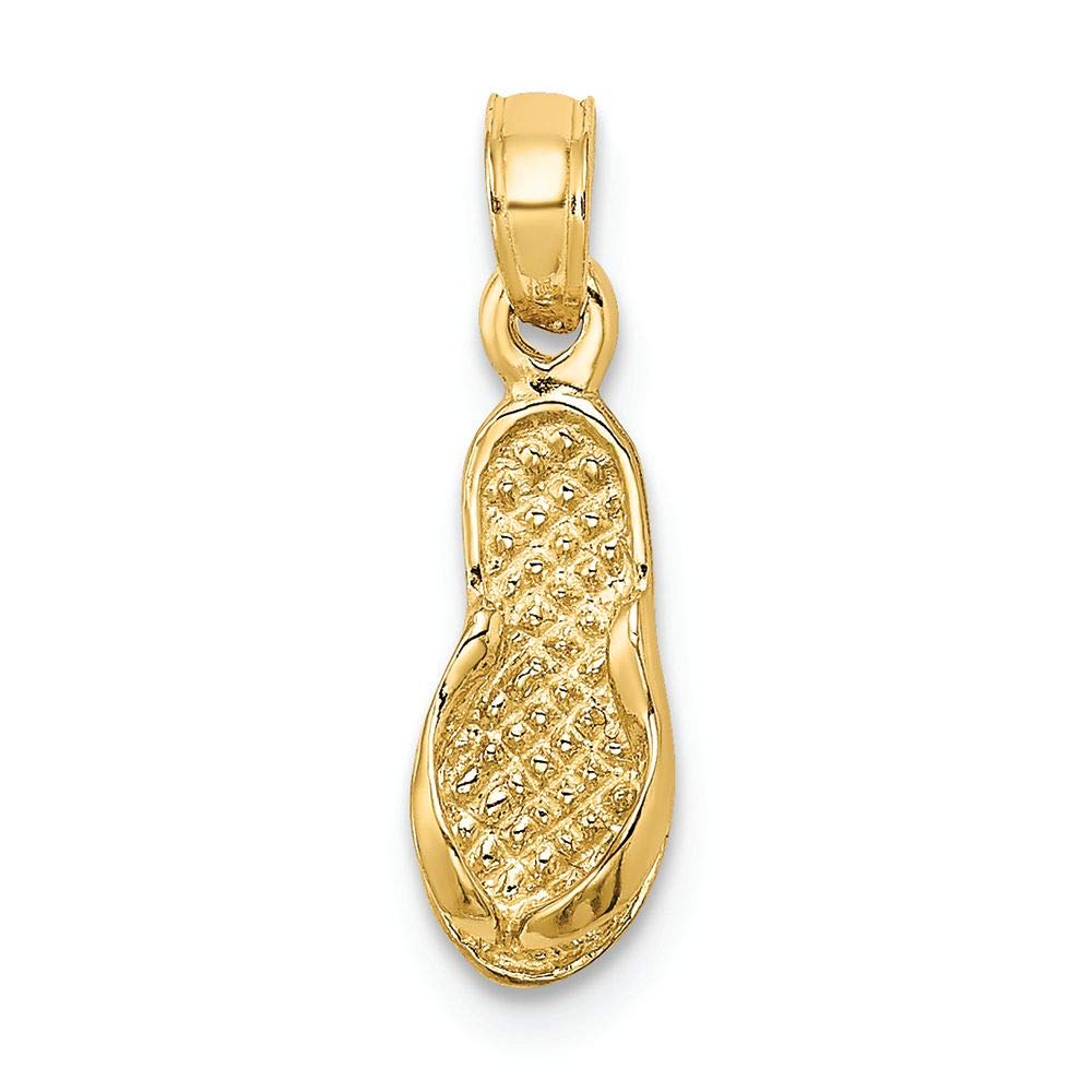 14K Yellow Gold Flip-Flop Charm Pendant - Dainty Beach Jewelry for Necklaces & Bracelets - Perfect for Summer Vacations, Pool Parties & Tropical Getaways