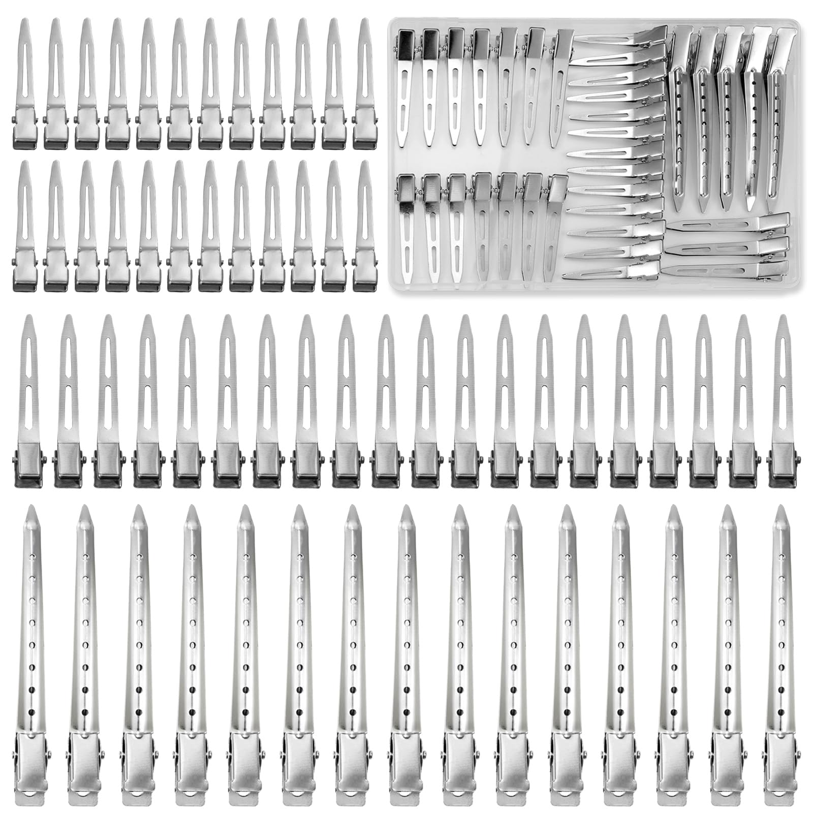 75 Pack No Crease Duckbill Hair Clips for Women - Styling & Salon Use