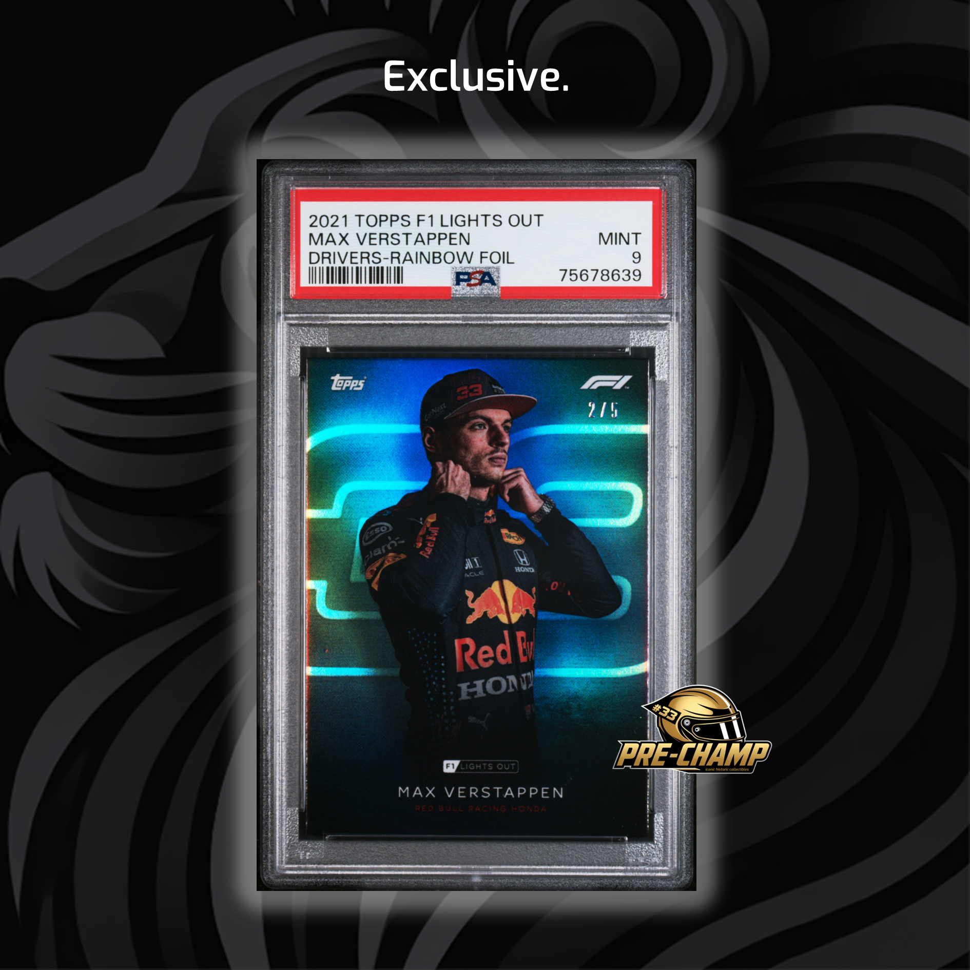 2021 Max Verstappen Rainbow Foil PSA 9 2/5 Lights Out Drivers Card - Perfect for F1 Collectors, Racing Fans & Sports Memorabilia Enthusiasts