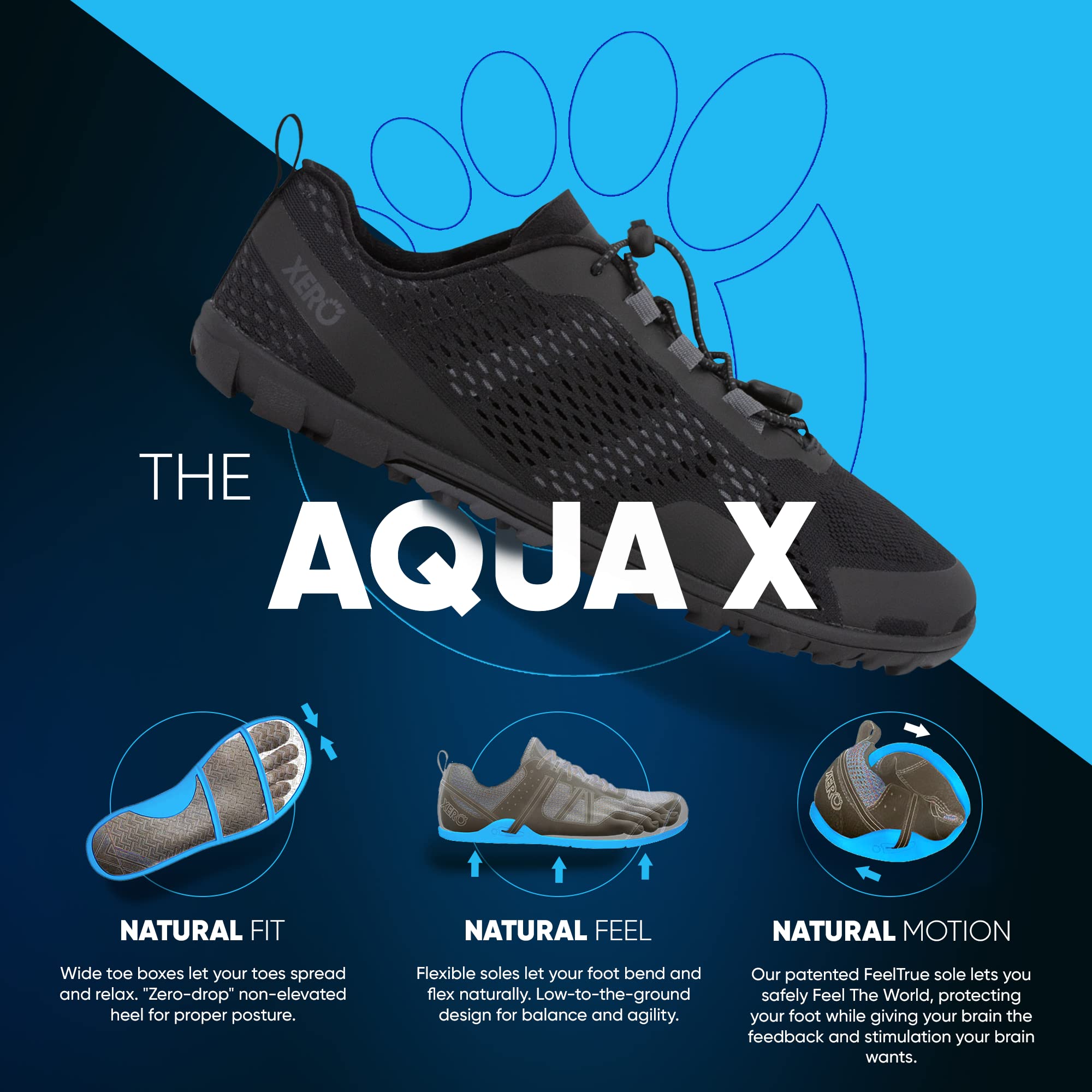 **Xero Shoes Barefoot Water Shoes for Men - Aqua X Sport Minimalist Water Shoes with Wide Toe Box & Zero Drop Heel | Perfect for Beach, Hiking, Running & Outdoor Activities**