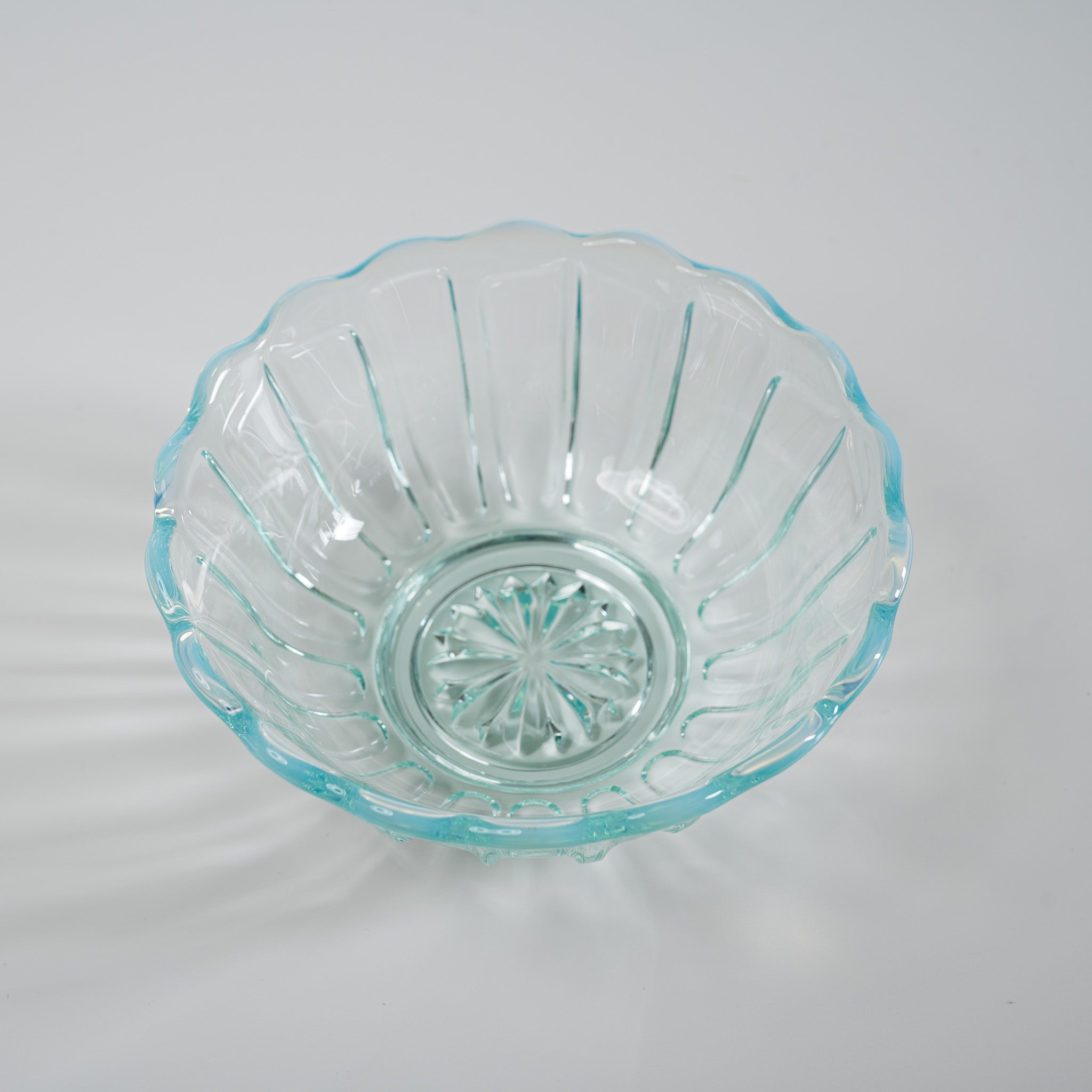 Hirota Glass Snow Flower Glass Bowl 14.2 cm - Japanese Handcrafted Crystal Clear Serving Bowl for Desserts, Salads & Home Decor