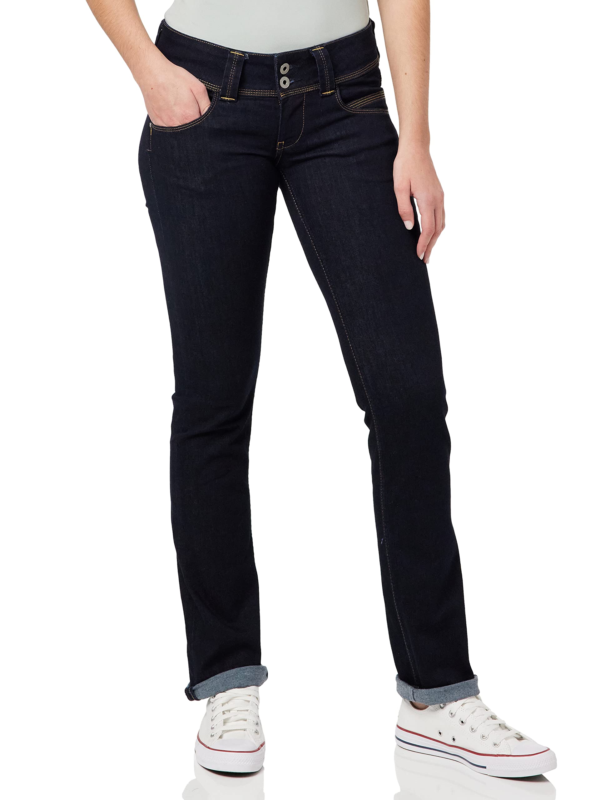 Pepe Jeans Venus Women's Straight Blue Jeans - Size M15 EU 42 (US 32/34) - Casual Everyday Wear & Office Pants
