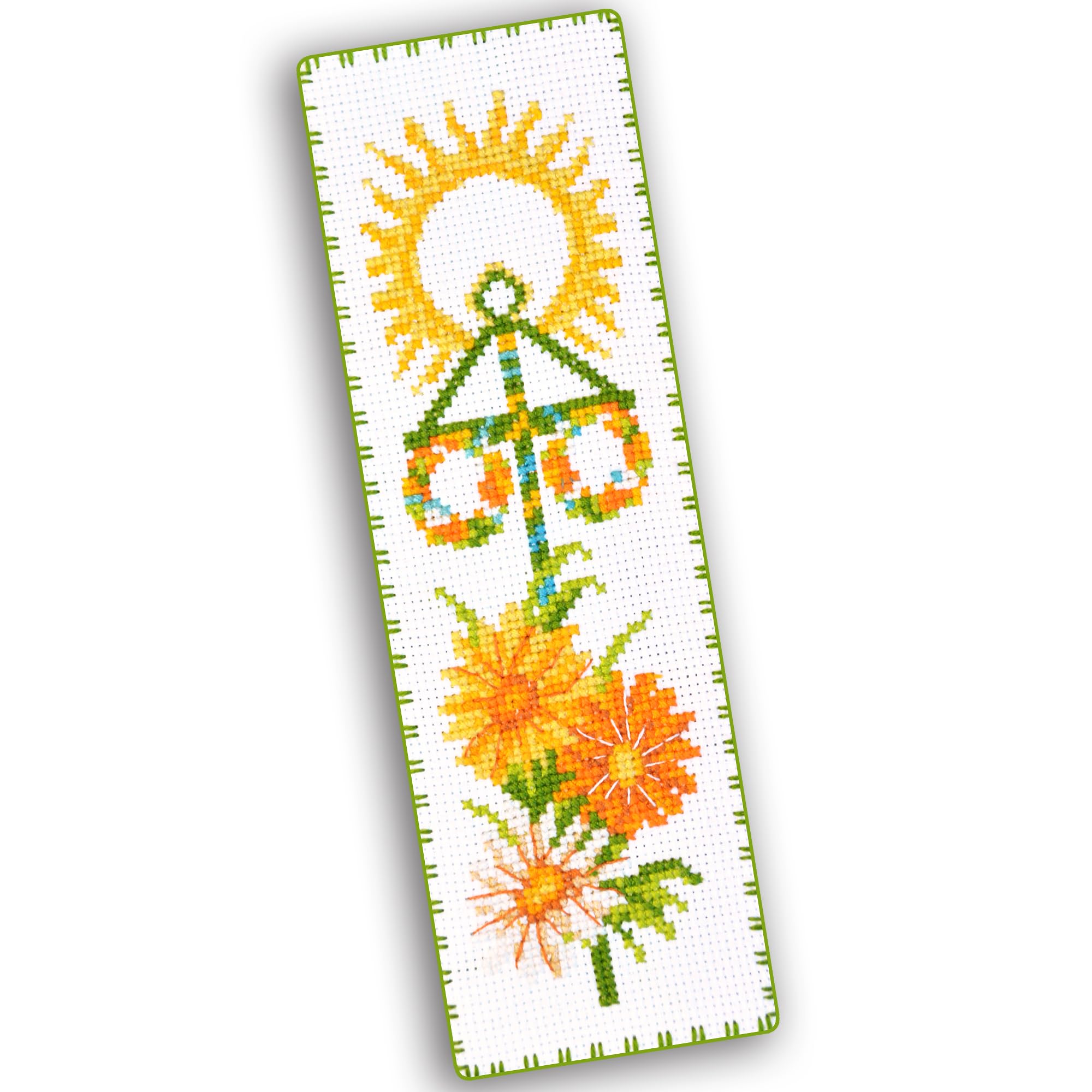 Midsummer Counted Cross Stitch Bookmark Kit - DIY Hand Embroidery Set for Adults | Floral Bookmark for Reading, Gifts & Home Decor