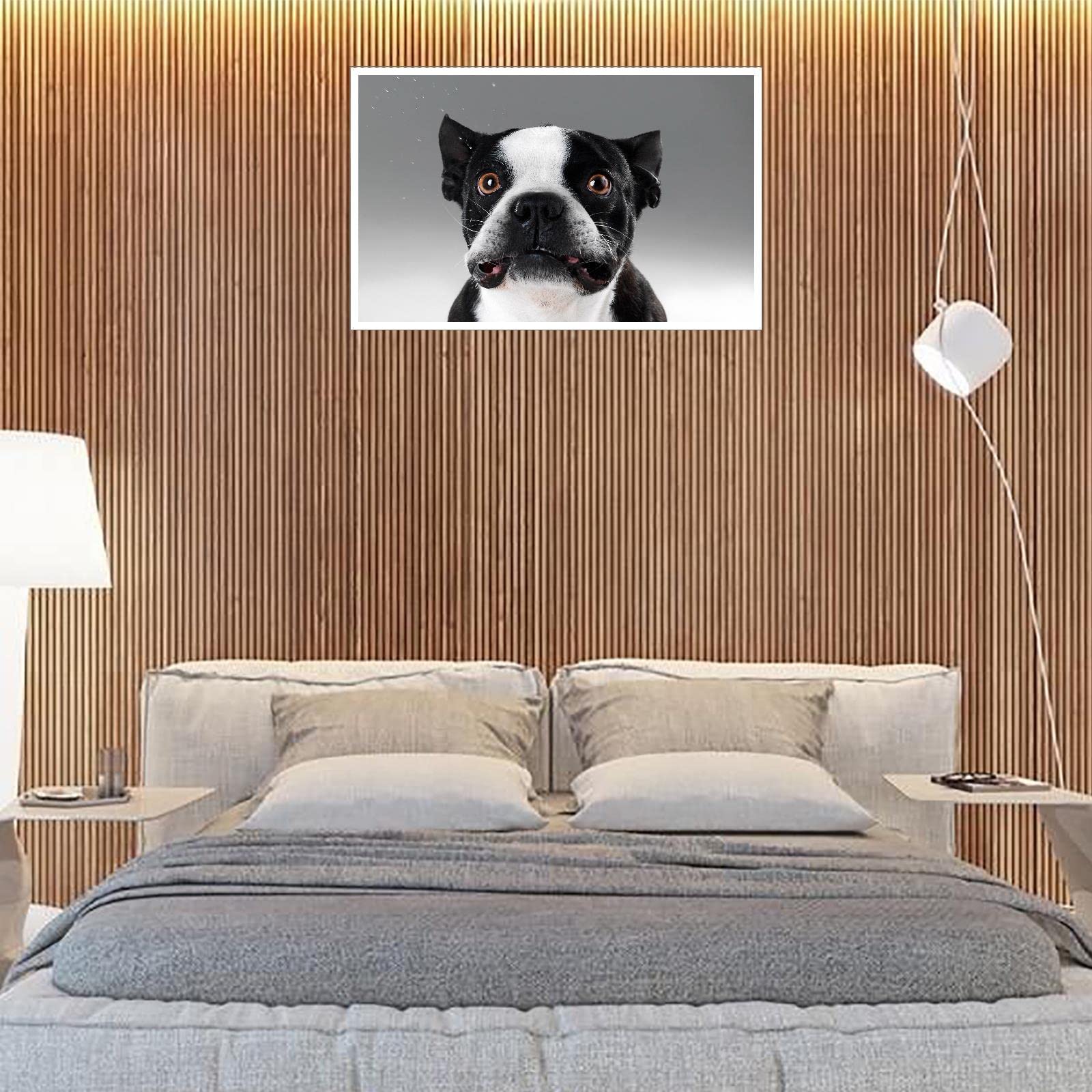 Bulldog Canvas Wall Art - 42x24 Inch Unframed Animal Poster Print for Home & Office Decor | Perfect for Living Room, Bedroom, or Gift