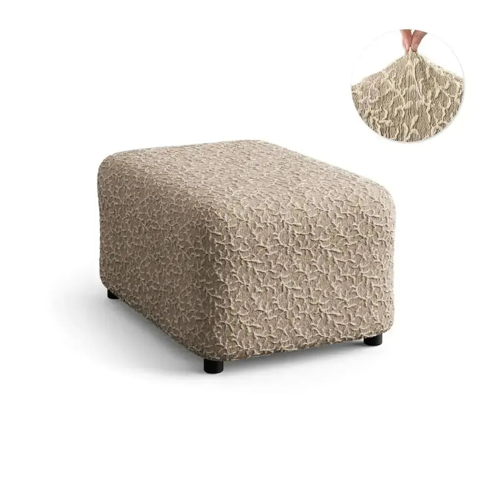 Medium Ottoman Slipcover - Jacquard 3D Collection | Stylish Furniture Cover for Living Room, Bedroom & Office Decor