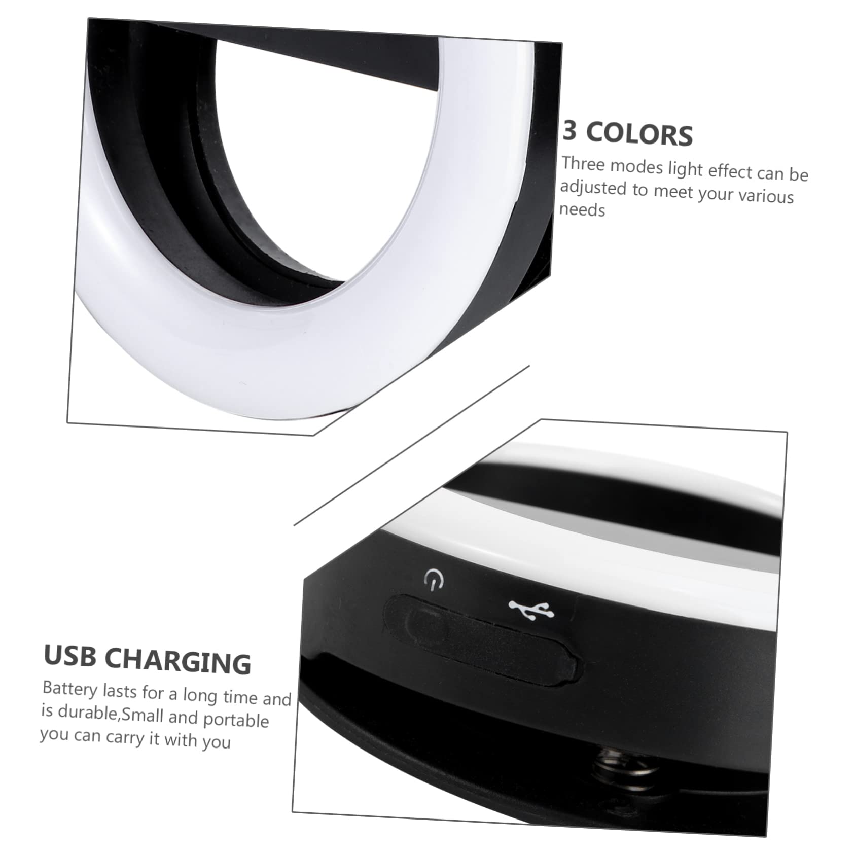 Mikikit 3-in-1 Clip-On Ring Light with 3 Lighting Modes - Adjustable Mini Circle Light for Live Streaming, Photography, Beauty Makeup & Video Calls - Portable Camera Fill Light for Content Creators