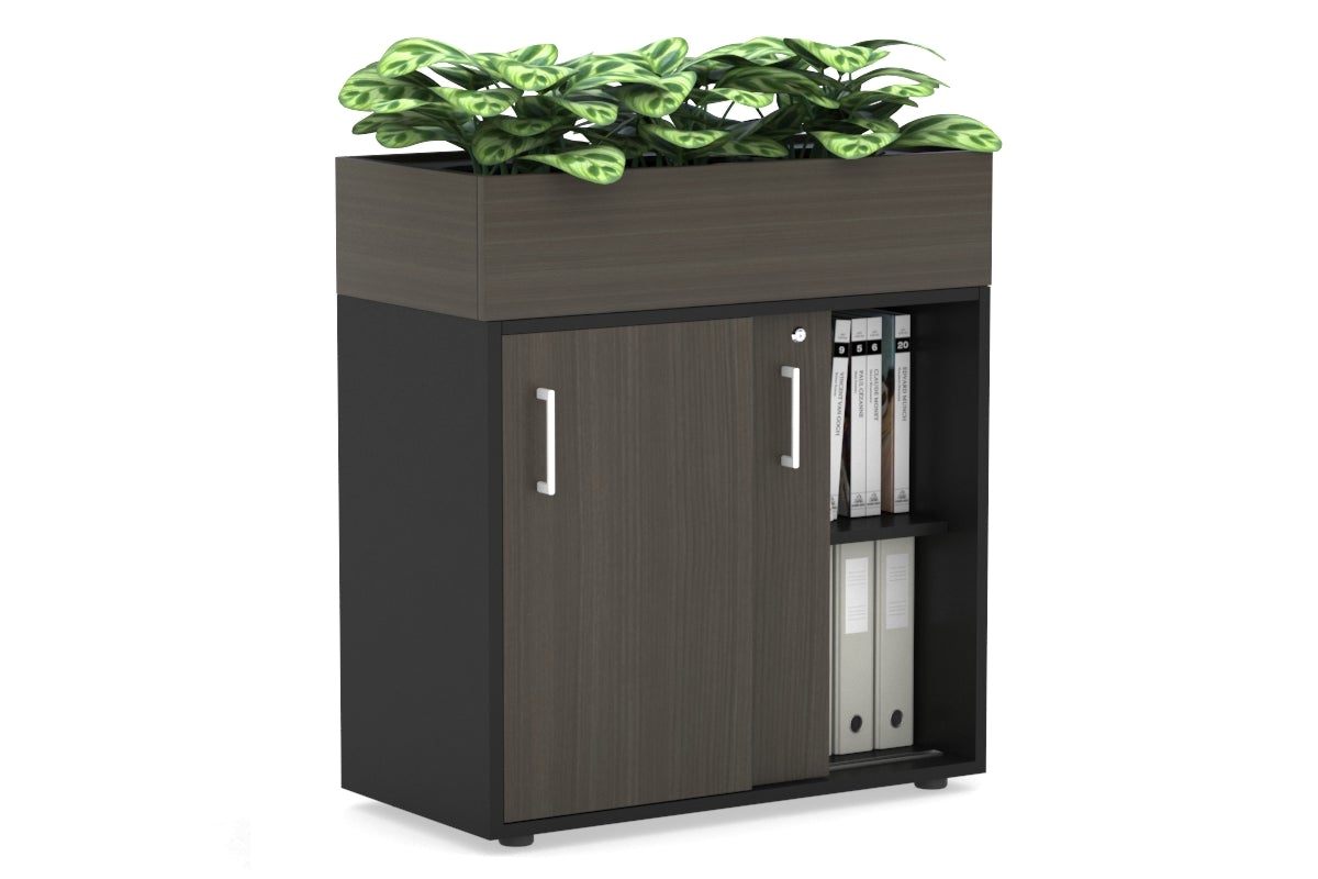 Modern Uniform Credenza with Planter Box - 800W x 975H x 428D - Perfect for Office, Living Room & Home Decor Storage Solution