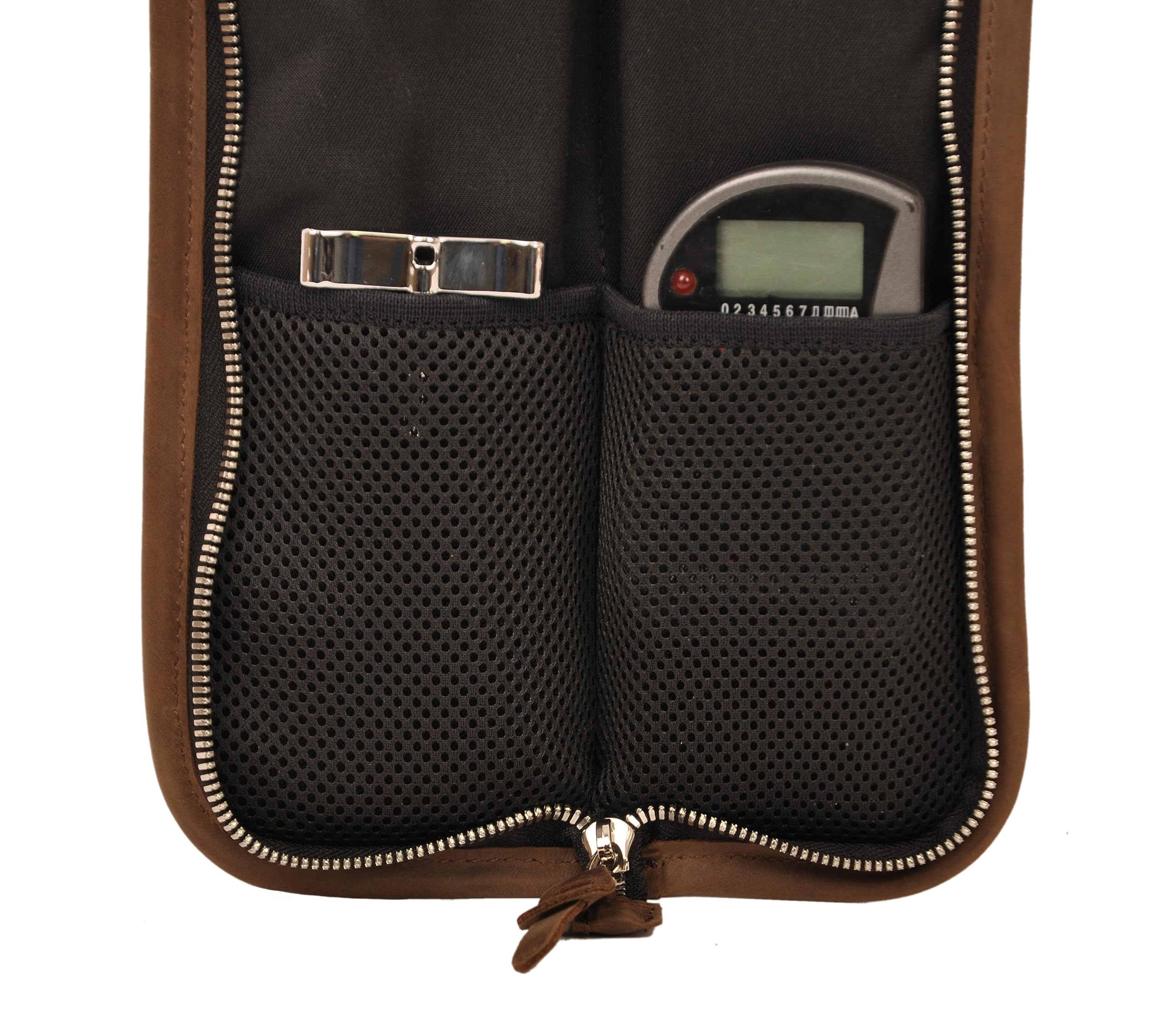Handmade Leather Drumstick Bag with Adjustable Shoulder Strap - Built-in Rubber Loops for Secure Storage - Premium Canvas Marching Band Drumstick Case - Perfect Gift for Drummers & Music Lovers - Ideal for Band Practice, Performances & Travel
