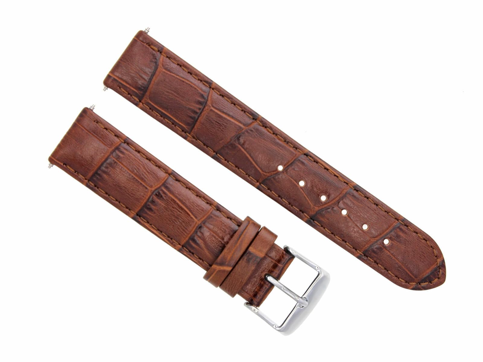 Premium 19mm Genuine Leather Watch Band Strap - Compatible with Omega Speedmaster Moon - Light Brown/Tan - Durable & Comfortable for Daily Wear, Business & Casual Occasions