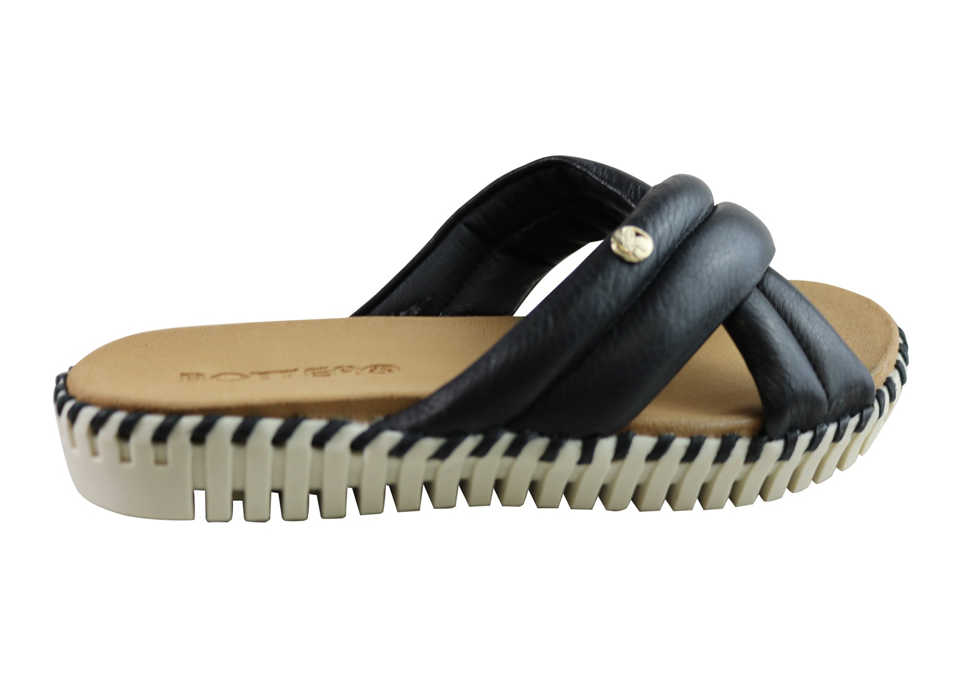 Bottero Bonnie Women's Comfort Leather Slides Sandals - Handmade in Brazil - Perfect for Beach, Pool & Summer Vacations