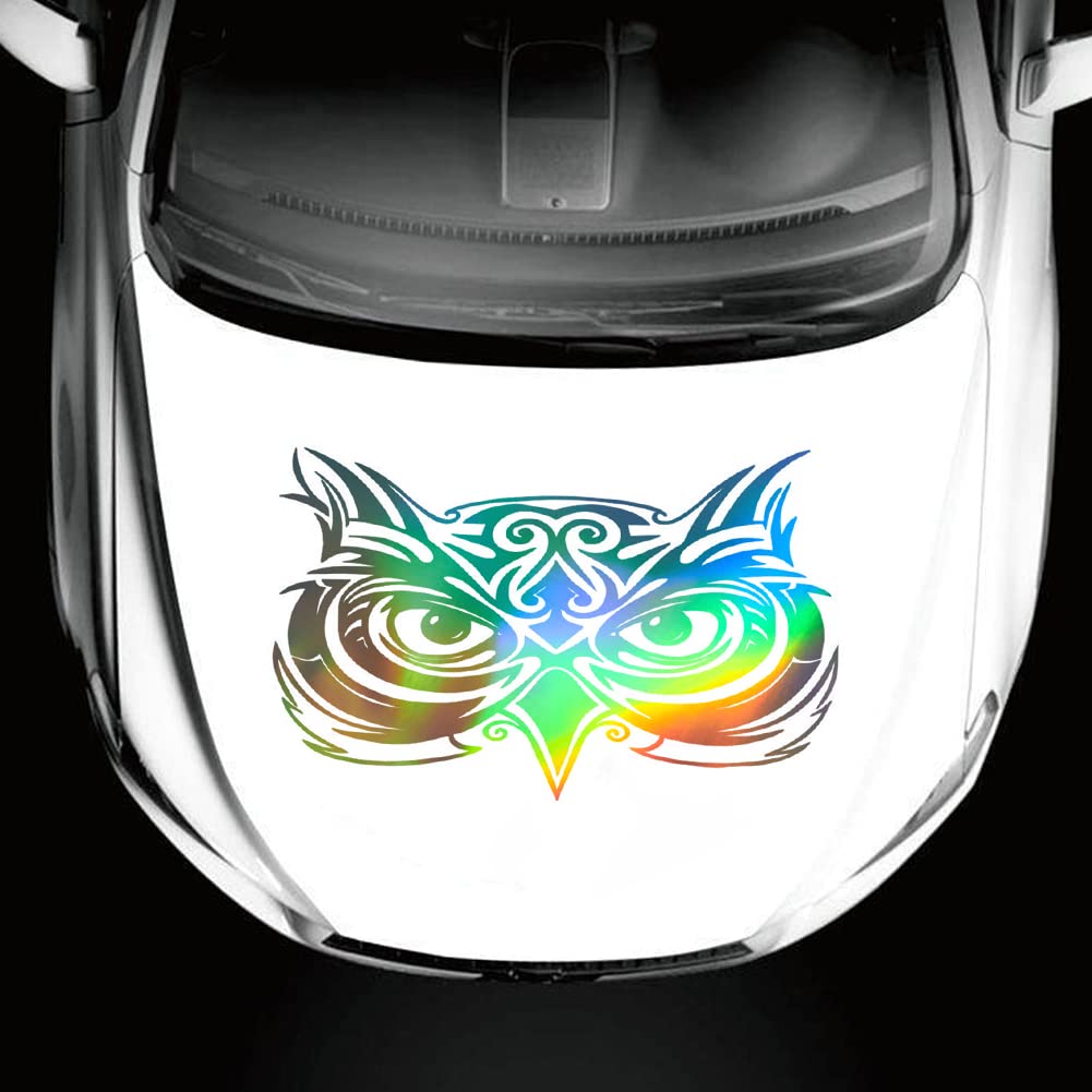 JSCARLIFE Owl Car Decals - Laser Cut Vinyl Stickers for Car Hood, Truck, Side & Rear Window (29.5