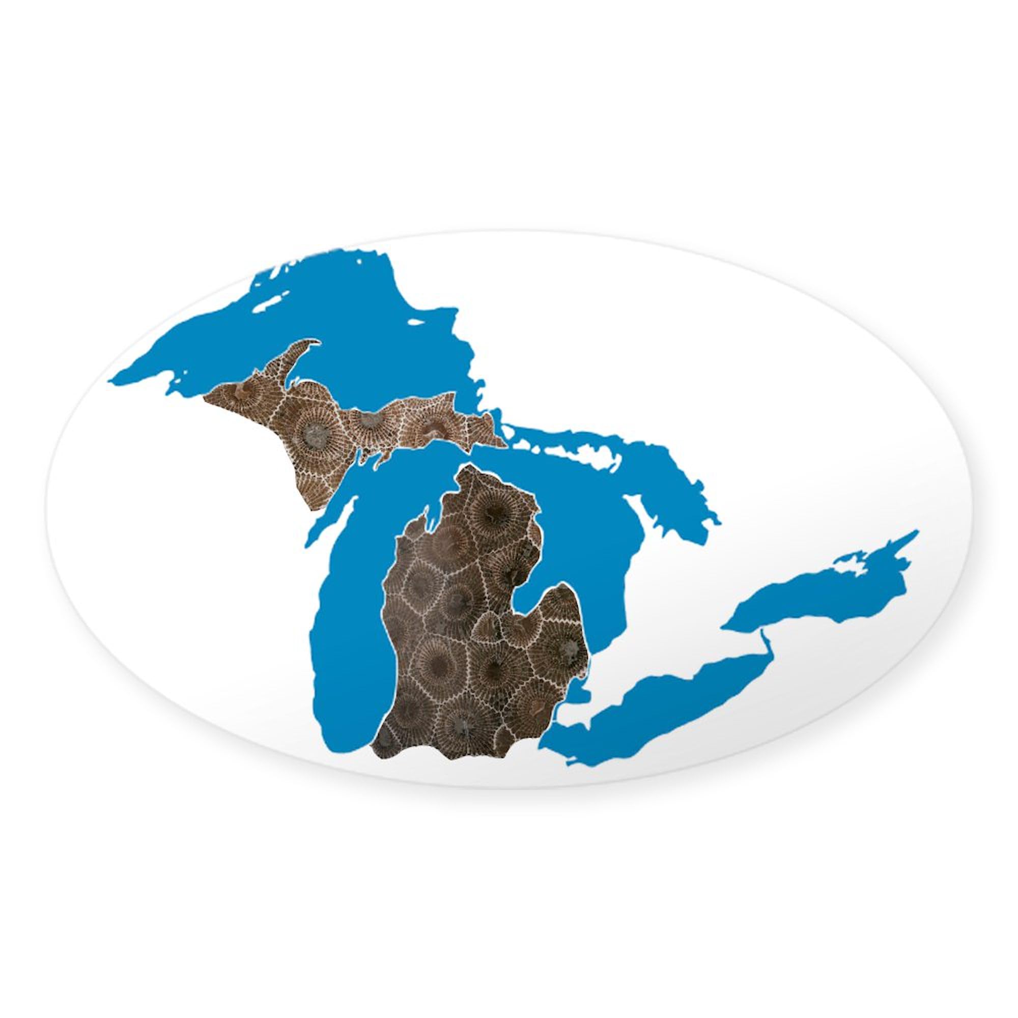Petoskey Stone Oval Car Bumper Sticker - Great Lakes Michigan Souvenir Decal for Cars, Laptops, Water Bottles | Perfect for Travel Enthusiasts & Nature Lovers