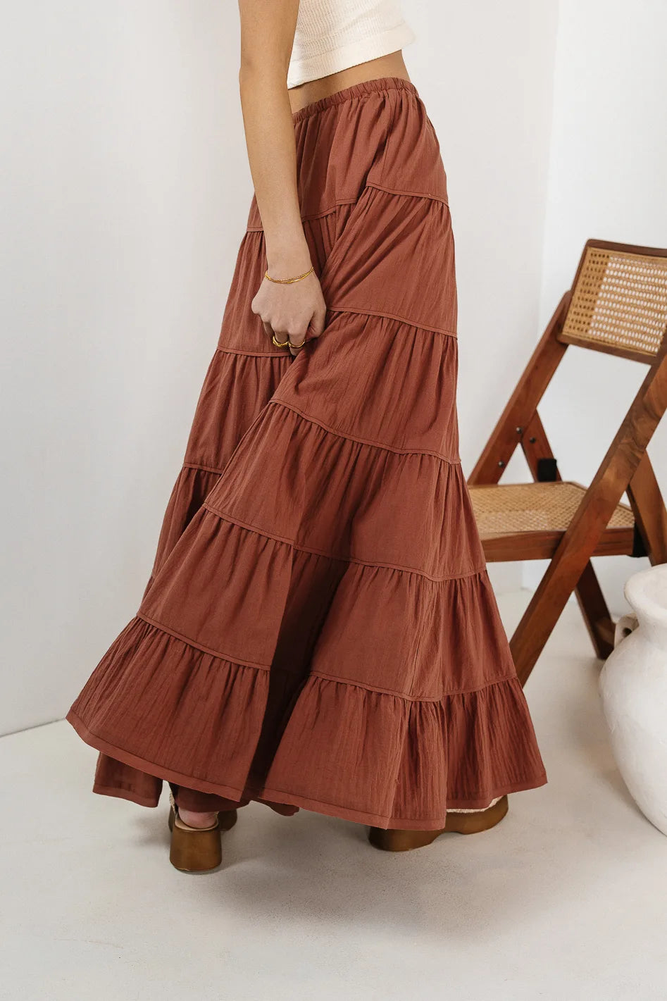 Kenzington Tiered Skirt in Brown | Women's Fashion Skirt | Perfect for Casual Wear, Office & Date Night | FINAL SALE