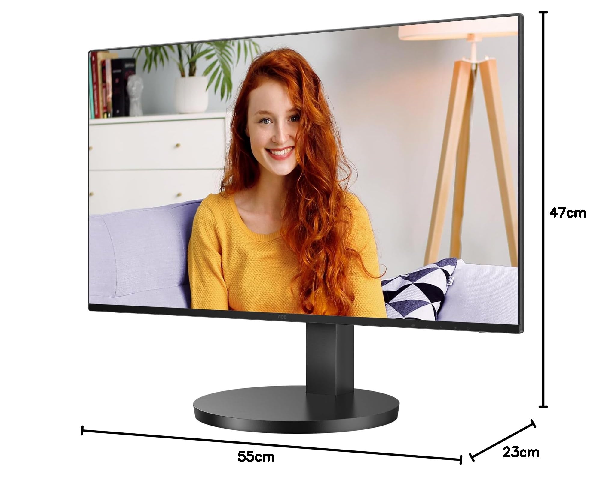 AOC 24B3CA2 24 Inch FHD IPS Monitor - 100Hz Refresh Rate, 1ms Response Time, USB-C Connectivity, Ultra Narrow Bezel, Flicker-Free, Height Adjustable with Built-in Speakers (1920x1080, 250 cd/m², HDMI 1.4/DP 1.4/USB-C) - Perfect for Home Office, Gaming & Multimedia Entertainment
