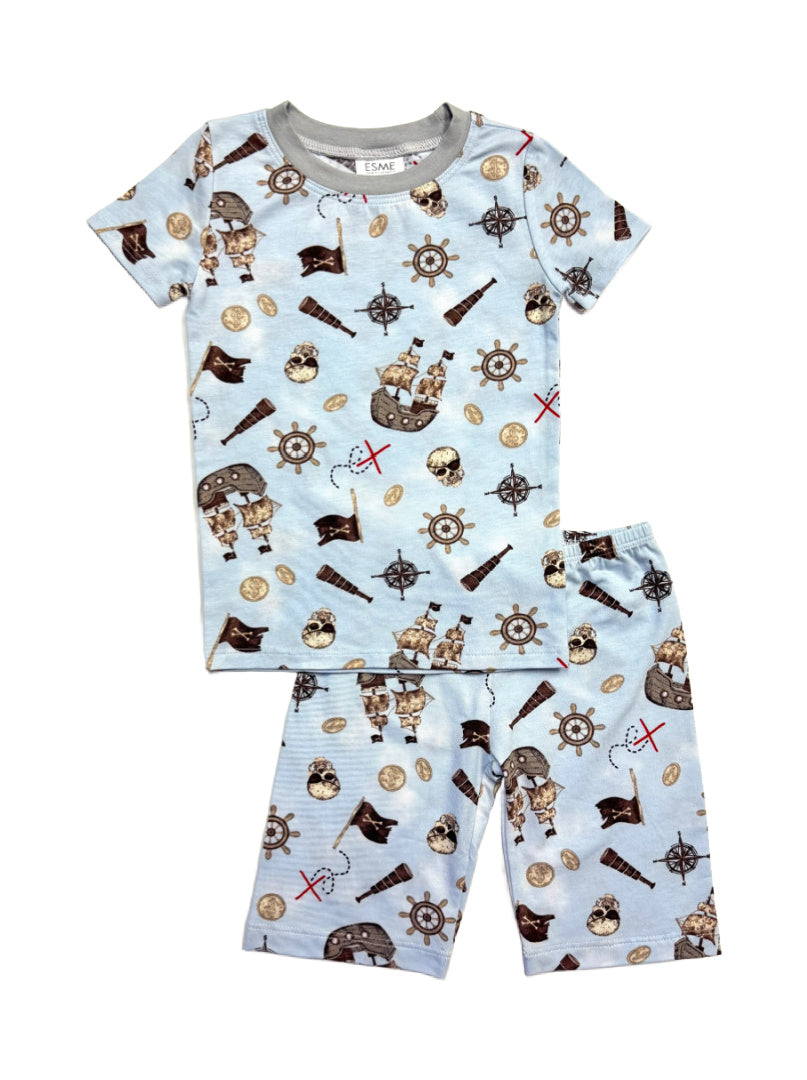 Pirate Short Sleeve Pajama Set for Kids - Cute & Comfortable Sleepwear - Perfect for Halloween, Costume Parties & Bedtime Adventures