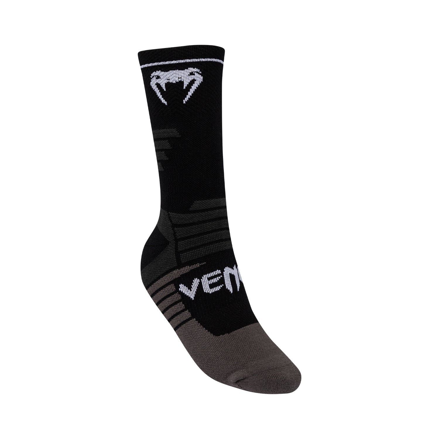 Venum Elite Performance Crew Socks for Men & Women - Moisture-Wicking, Breathable Athletic Socks for Running, Gym, Sports - Black/White