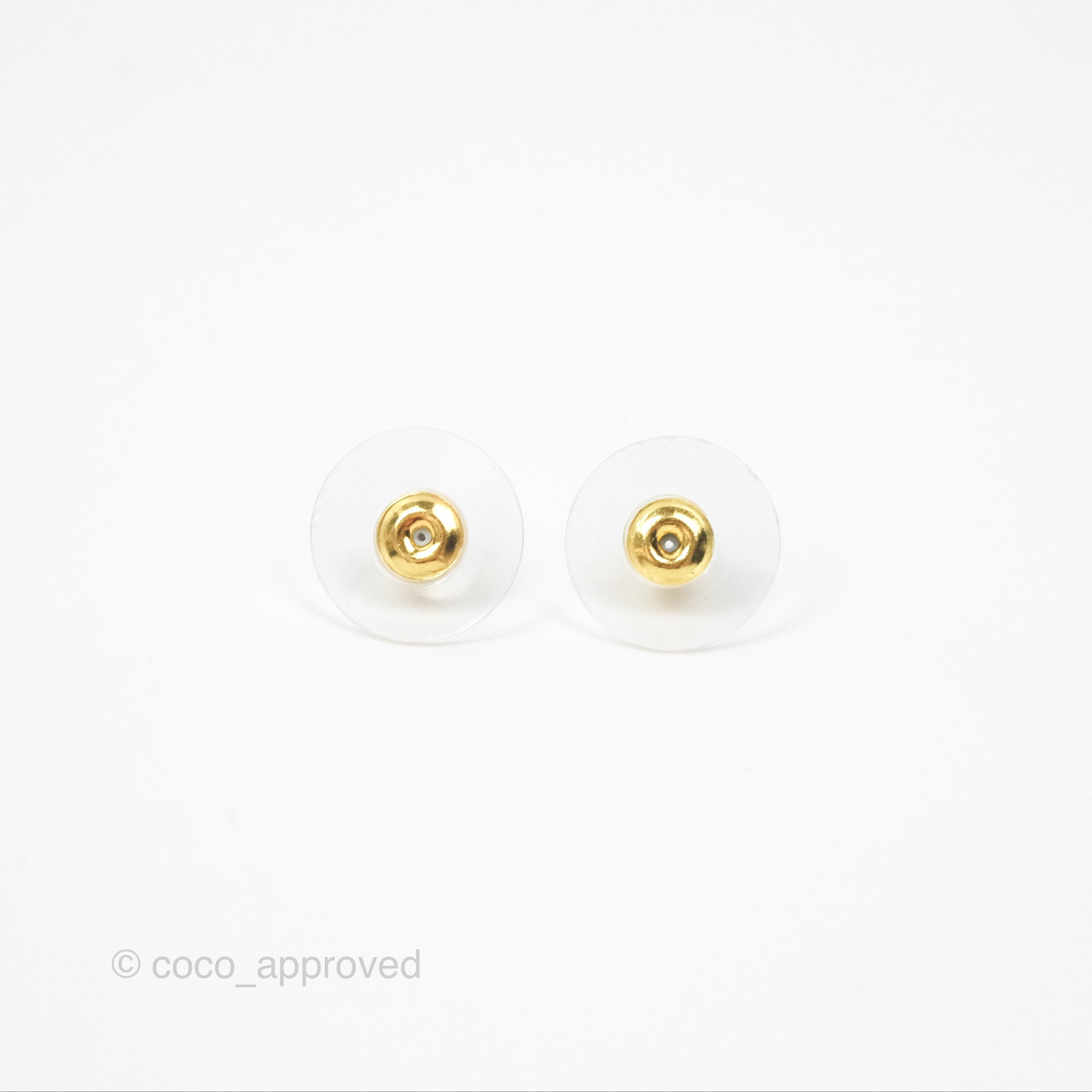 Chanel CC Logo Stud Earrings - 24K Gold Tone Luxury Fashion Jewelry for Women - Perfect for Parties, Weddings & Special Occasions