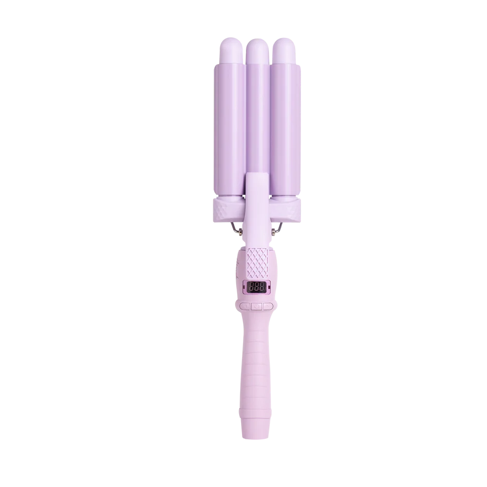 Mermade Hair Pro Hair Lilac Waver - 3 Barrel Waving Iron for Beachy Waves & Curls | Perfect for Salon Styling, Home Use & Special Occasions