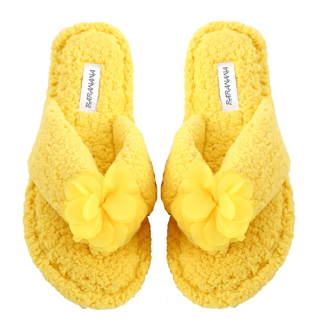 Baranana Women's Soft Thong Flip Flops - Memory Foam House Slippers with Fuzzy Fluffy Open Toe Design for Indoor Comfort & Relaxation | Perfect for Lounging, Spa Days & Cozy Home Wear