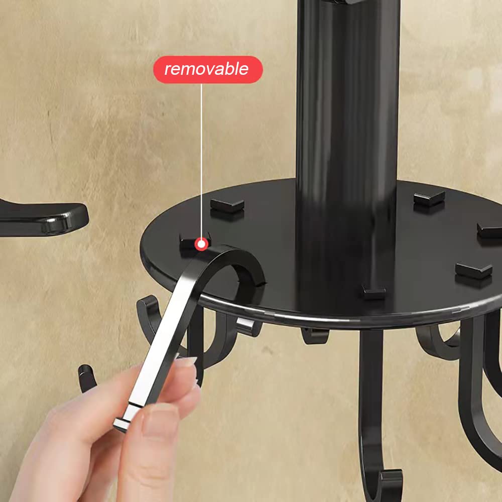 Rotatable Kitchen Utensil Holder with 8 Hooks - Space Saving Organizer for Spoons, Spatulas & Tools - Perfect for Kitchen Countertop or Bathroom Storage