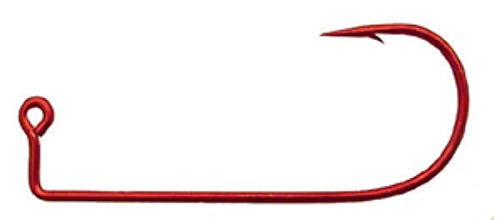 100-Pack Eagle Claw 570R Red Jig Hooks (Size 2/0) - Premium Fishing Hooks for Jig Molds - Perfect for Bass, Walleye & Saltwater Fishing