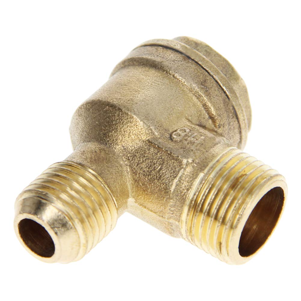 Othmro 2Pcs 2-Way Brass Air Compressor Check Valve - 0.63x0.55 Inch Male Threaded Pneumatic Non-Return Valve - for Air Tools, HVAC Systems & Industrial Machinery Accessories