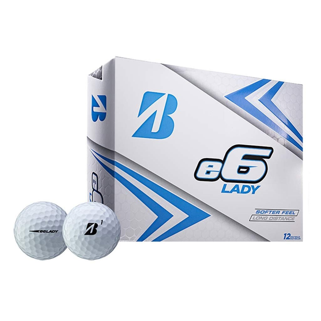 Bridgestone e6 Lady White Golf Balls - 12 Pack Premium Soft Feel Golf Balls for Women | Perfect for Practice, Tournaments & Casual Play