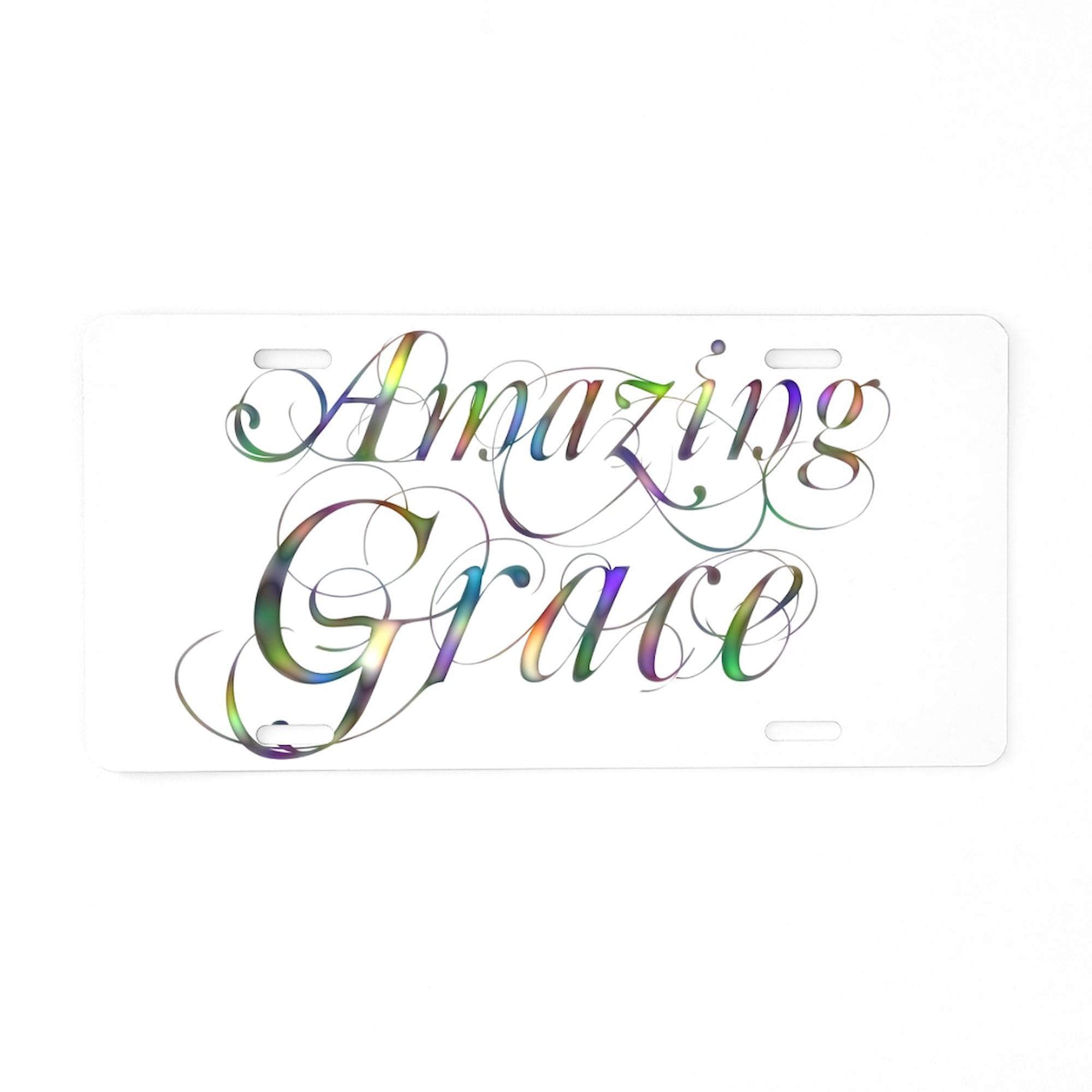 Amazing Grace Aluminum License Plate - Custom Front Vanity Tag for Cars & Trucks - Perfect for Personalization, Gifts & Automotive Decoration