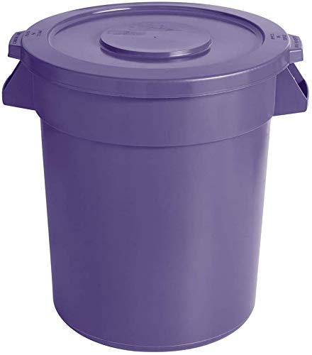 PRO&Family 80 Qt (20 Gallon/75L) Purple Round Commercial Trash Can with Lid - Kitchen, Office & Recycling Waste Bin | Touchless Design for Hygienic Disposal | Ideal for Restaurants, Homes & Workplaces