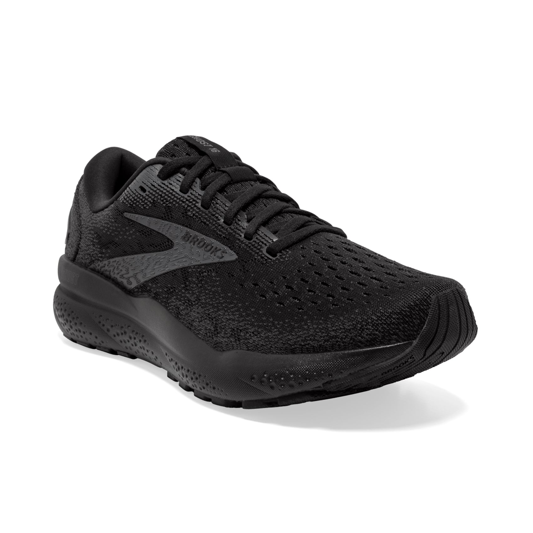 Brooks Ghost 16 Running Shoes for Men - Lightweight Cushioned Road Running Sneakers for Jogging, Training & Marathon - Black/Blue