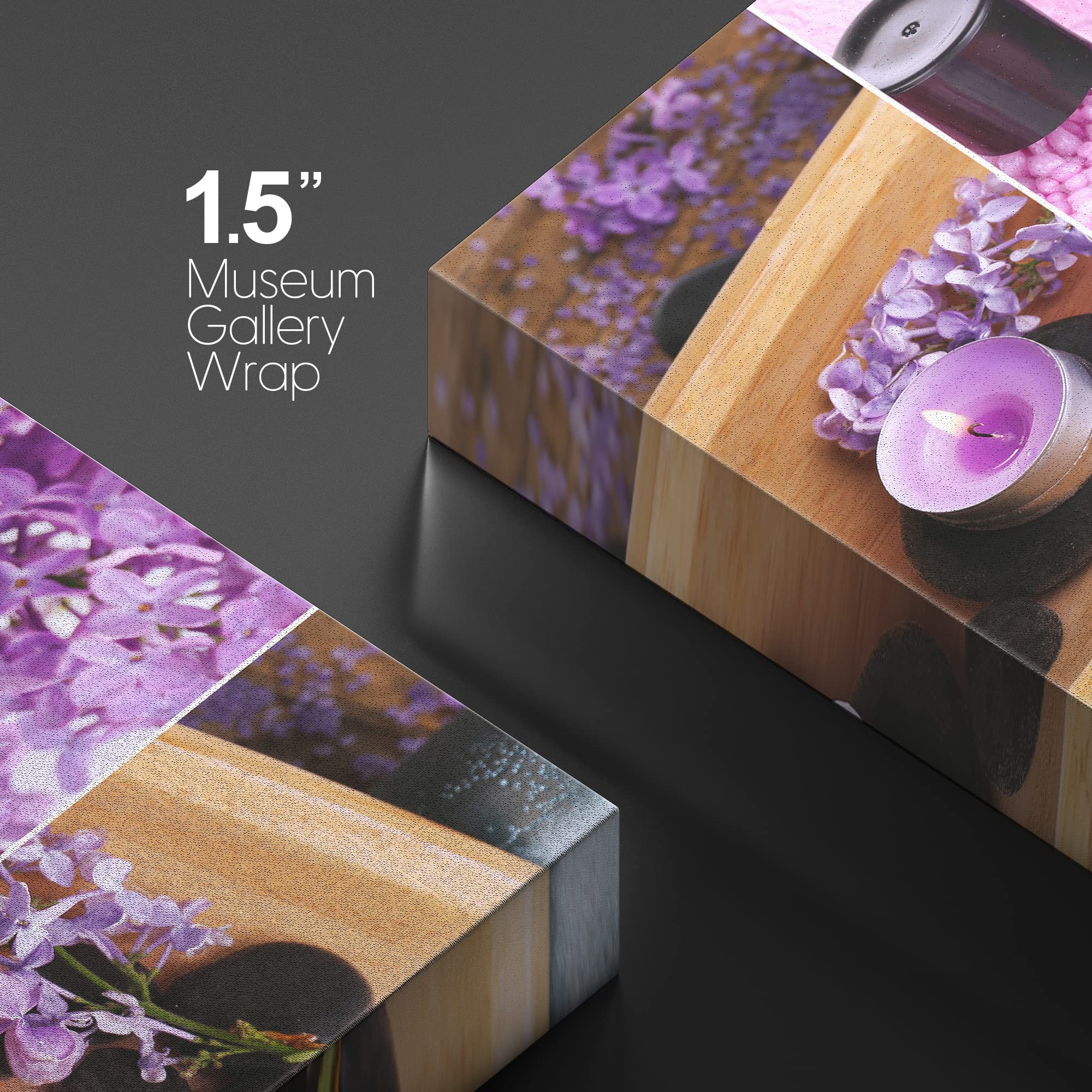Lavender Flower Blossoms Canvas Wall Art Print - 32x48 Inch Nature Photography for Living Room, Bedroom & Office Decor - Perfect for Spa, Yoga Studio & Zen Meditation Spaces