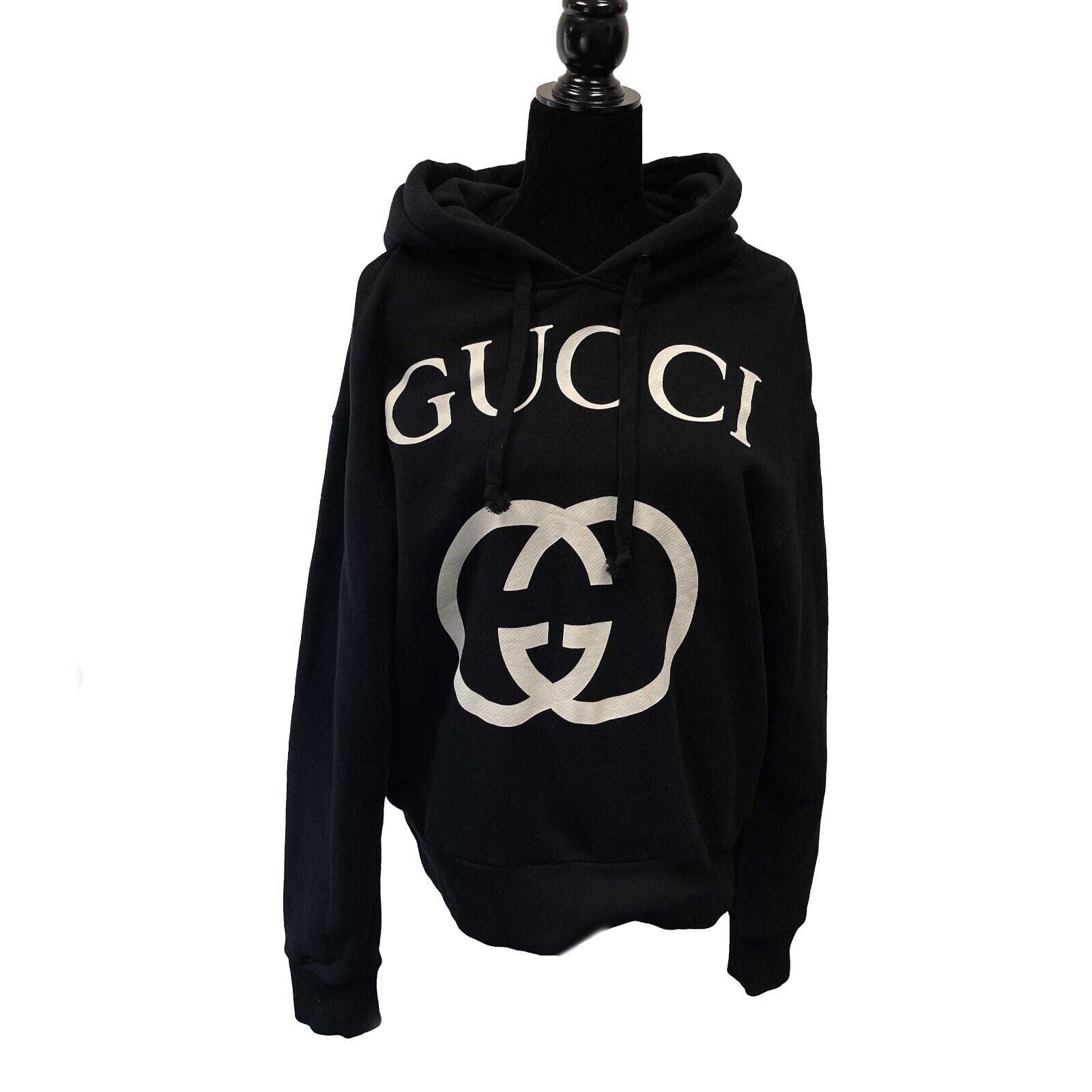 GUCCI Hooded Interlocking GG Black & White Hoodie - Size S - Luxury Streetwear for Men & Women | Perfect for Casual Outfits, Date Nights & Urban Fashion