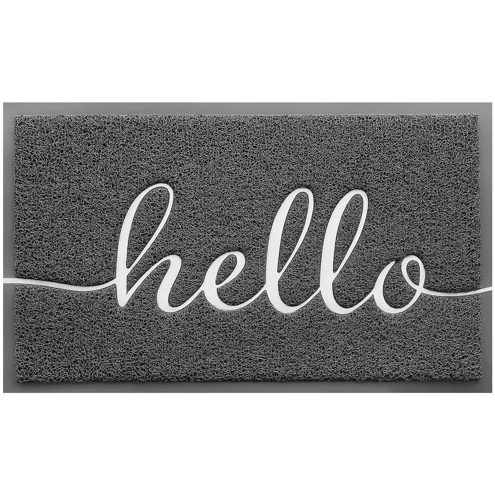 BeneathYourFeet 36x24 Inch Dark Grey Welcome Doormat - Non-Slip Low Profile Entryway Floor Mat for Front Door, Patio & High Traffic Areas | Perfect for Home, Office & Outdoor Use
