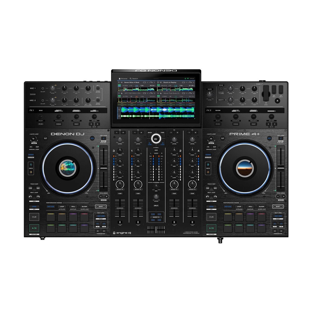 Denon DJ Prime 4+ Standalone DJ Controller with 4-Channel Mixer & 10.1